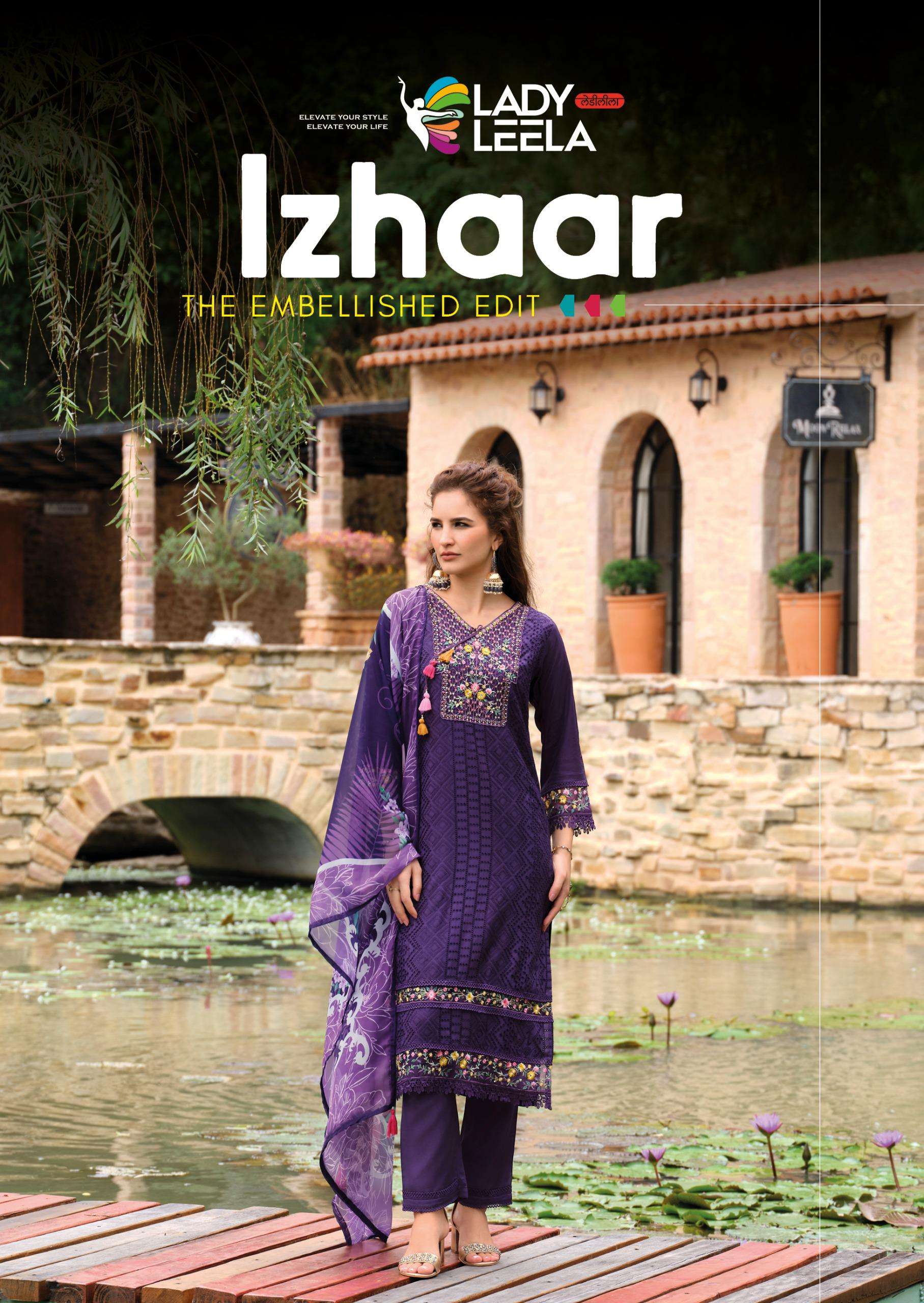 izhaar by lady leela colors heavy embroidered party wear readymade collection buy wholesale dealer surat
