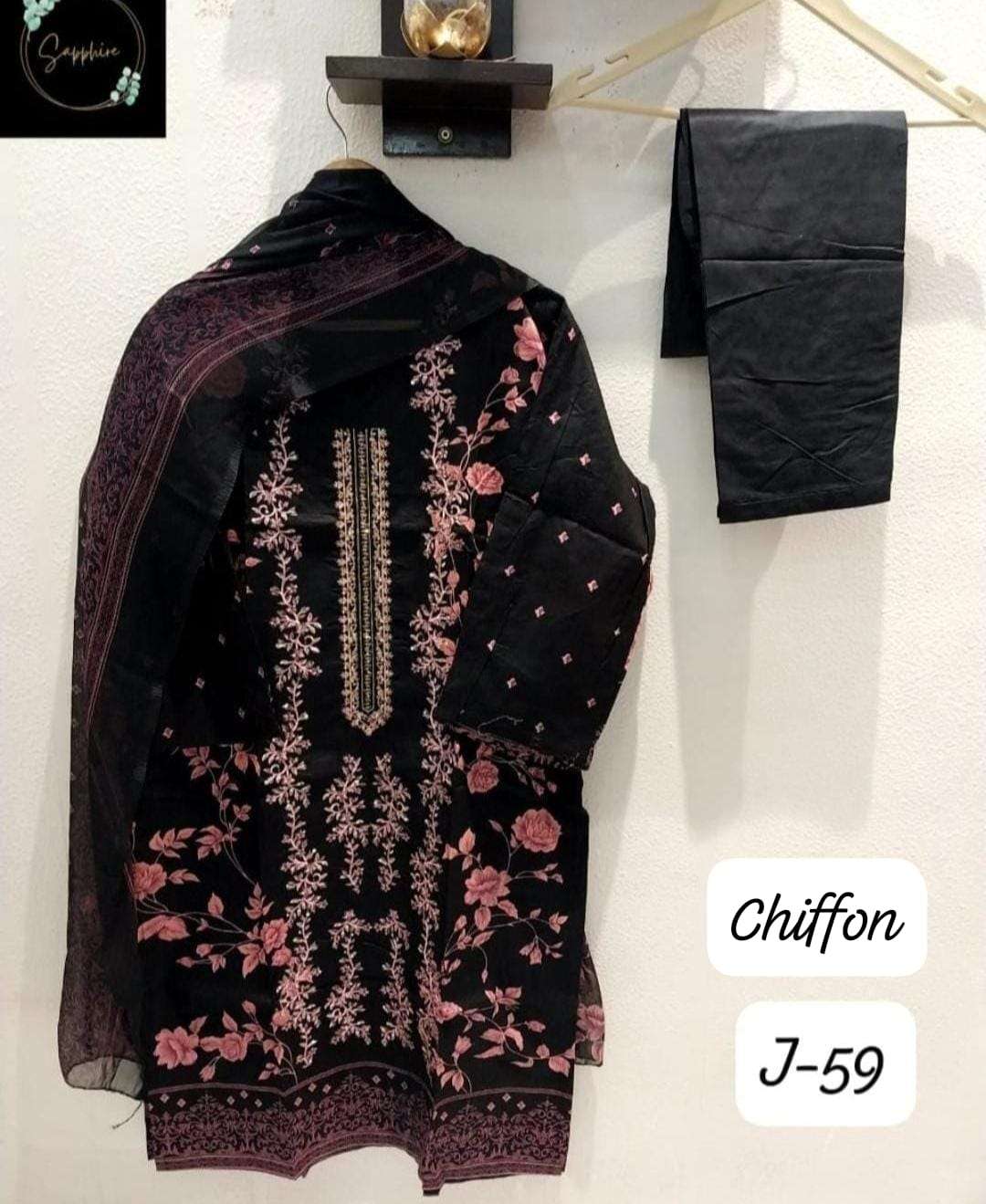 jazmin vol-59 by sapphire colors self embroidered lawn cotton suit wholesaler surat