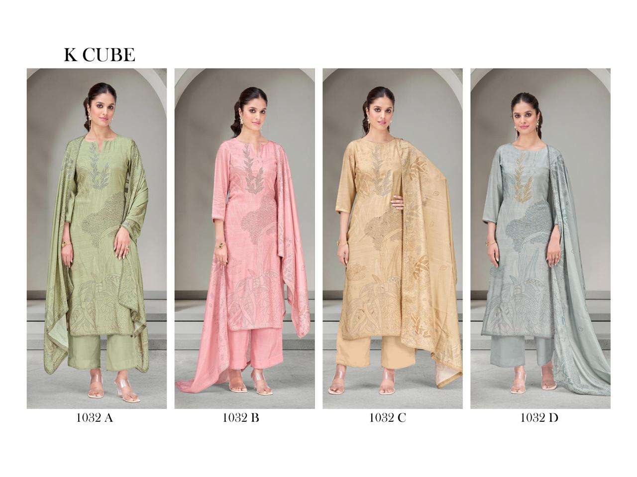 kavya by k cube 1032 colors digital printed muslin wholesaler salwar suit supplier surat