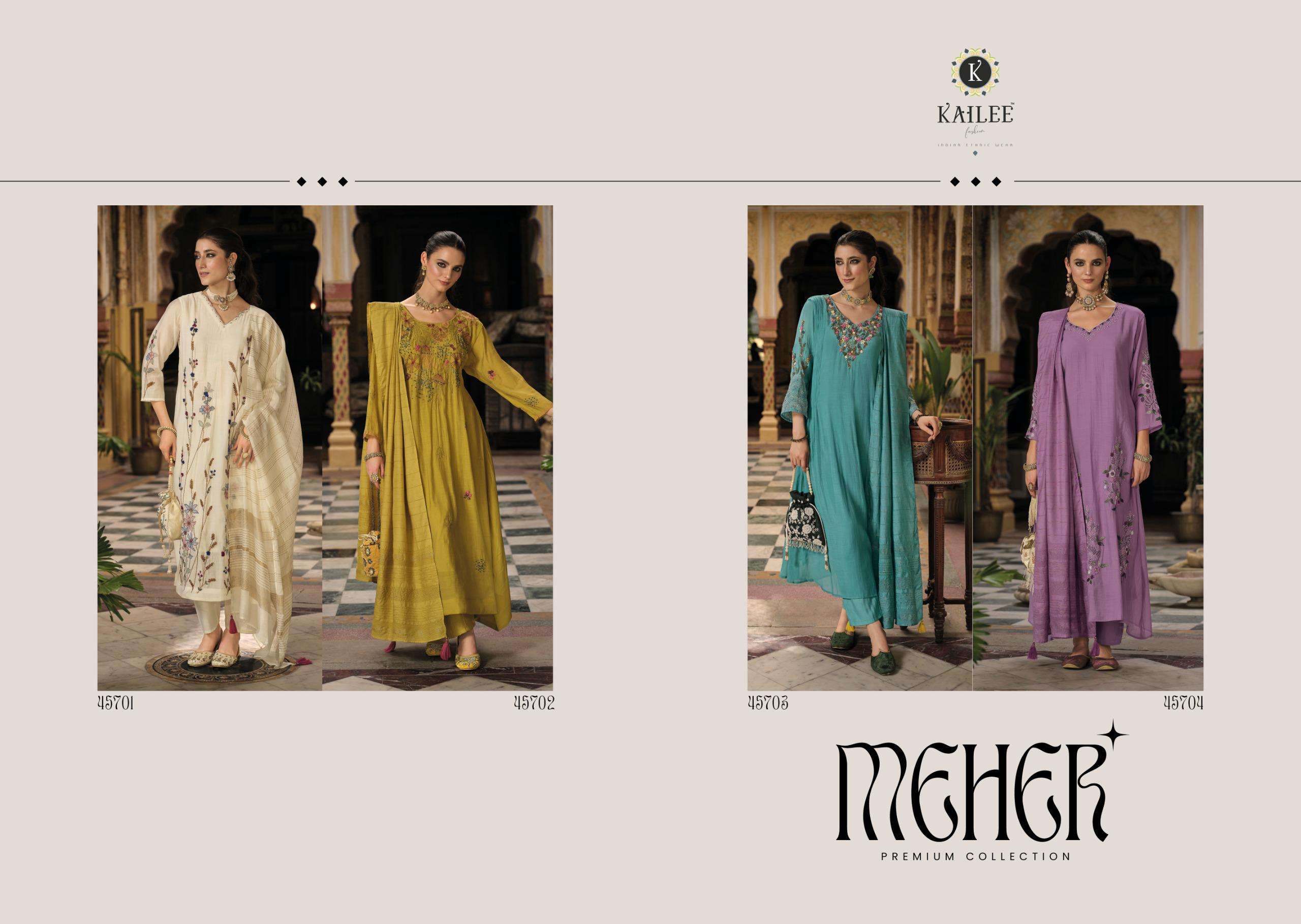 meher by kailee fashion colors exclusive designer festivl wear readymade kurti supplier 