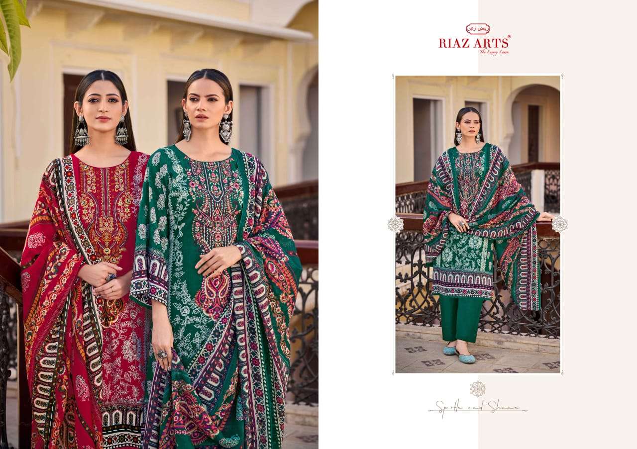 musafir vol-29 by riaz arts colors cotton digital print wtih heavy self embroidered salwar suit supplier 