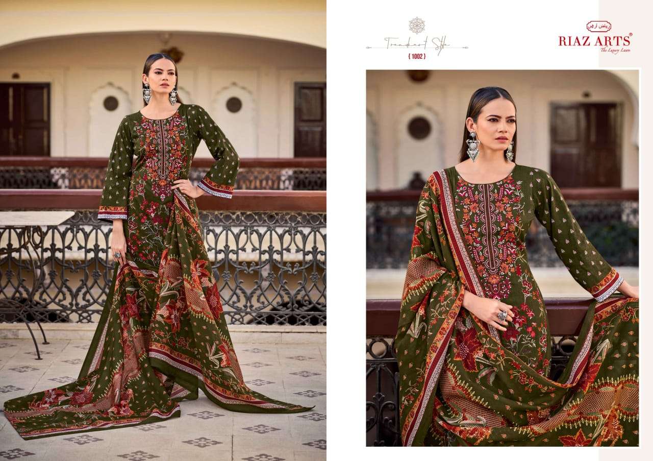 musafir vol-29 by riaz arts colors cotton digital print wtih heavy self embroidered salwar suit supplier 