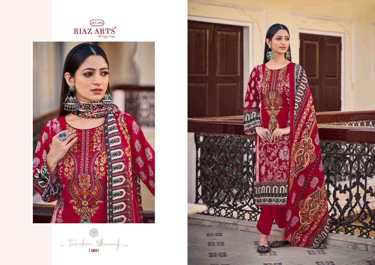 musafir vol-29 by riaz arts colors cotton digital print wtih heavy self embroidered salwar suit supplier 