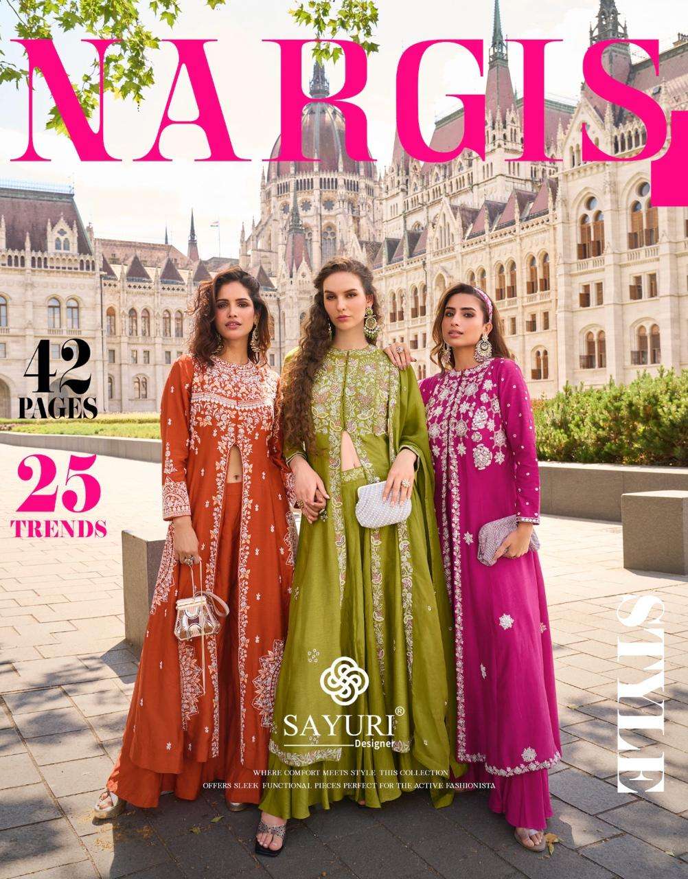 nargis by sayuri colors exclusive designer heavy embroidered readymade collection surat