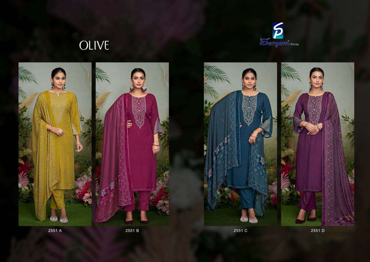 olive by sargam prints 2551 colors bemberg muslin wholesale salwar suit supplier surat