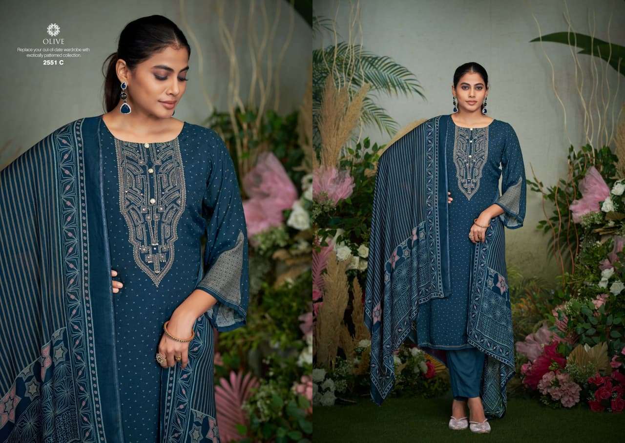 olive by sargam prints 2551 colors bemberg muslin wholesale salwar suit supplier surat