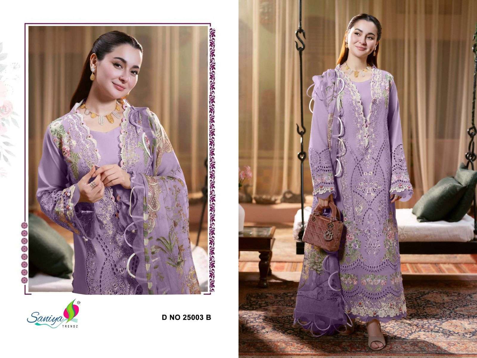 ombre vol-25 nx by saniya trends 25003 colors chinkari embroidered pakistani cotton suit supplier 
