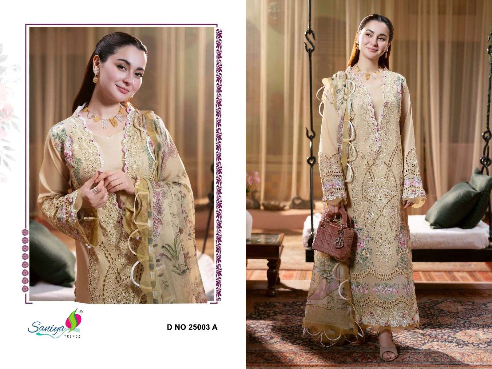 ombre vol-25 nx by saniya trends 25003 colors chinkari embroidered pakistani cotton suit supplier 