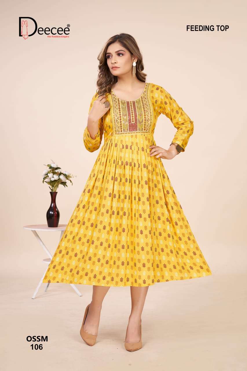 ossm by deecee colors latest designer casual wear readymade kurti exporter surat