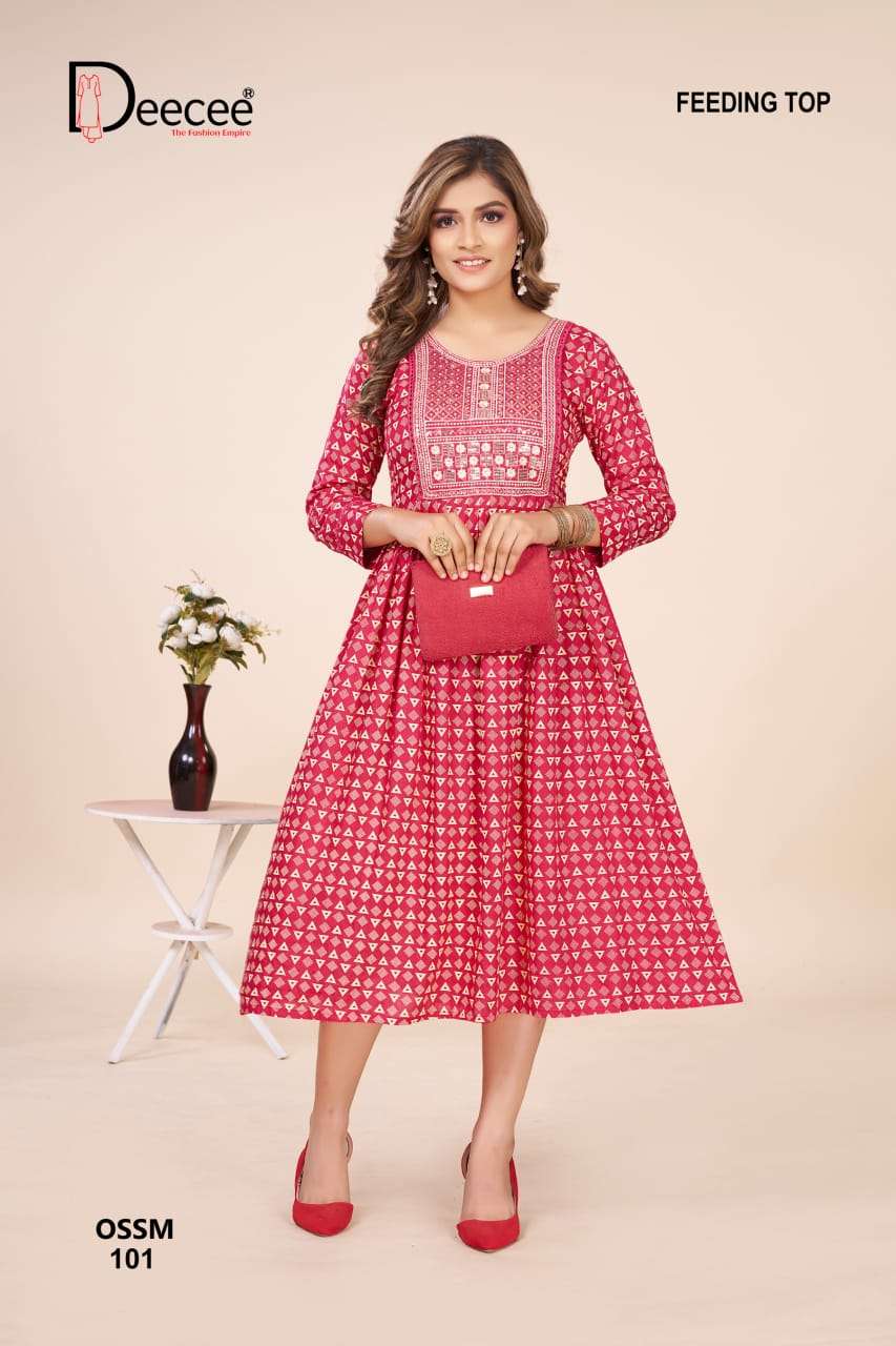 ossm by deecee colors latest designer casual wear readymade kurti exporter surat