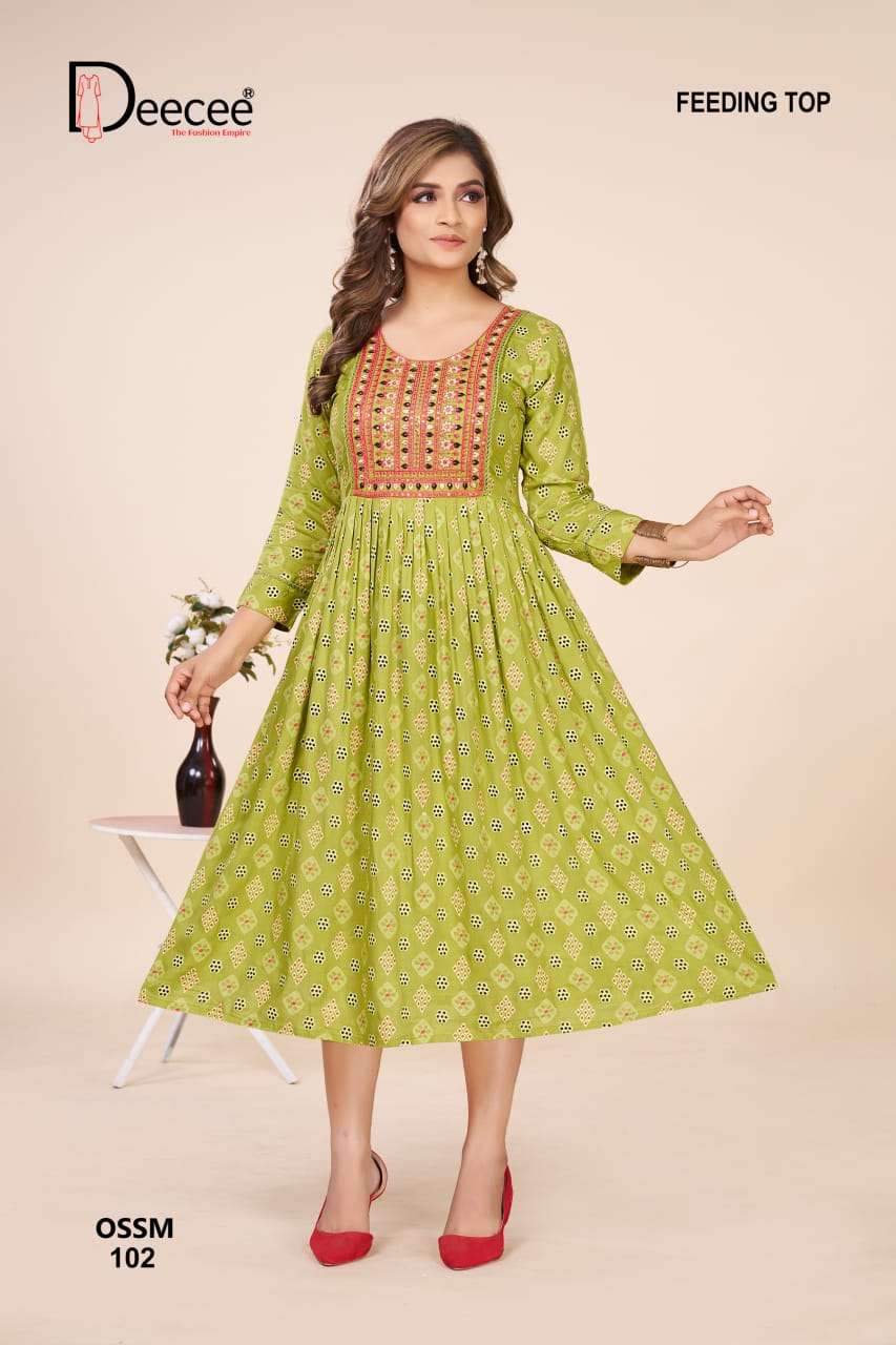 ossm by deecee colors latest designer casual wear readymade kurti exporter surat