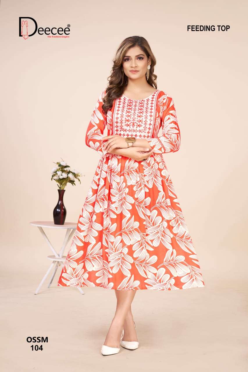 ossm by deecee colors latest designer casual wear readymade kurti exporter surat