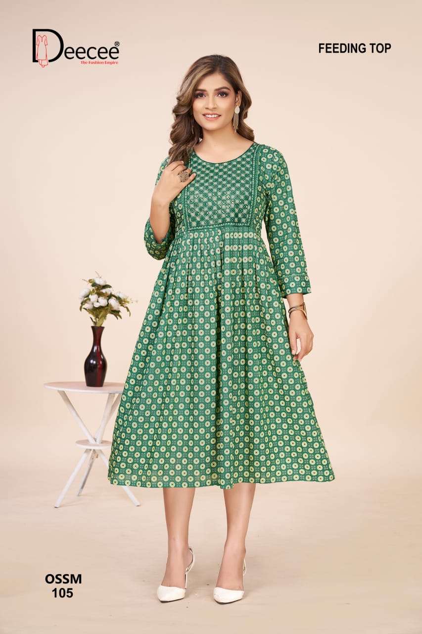 ossm by deecee colors latest designer casual wear readymade kurti exporter surat