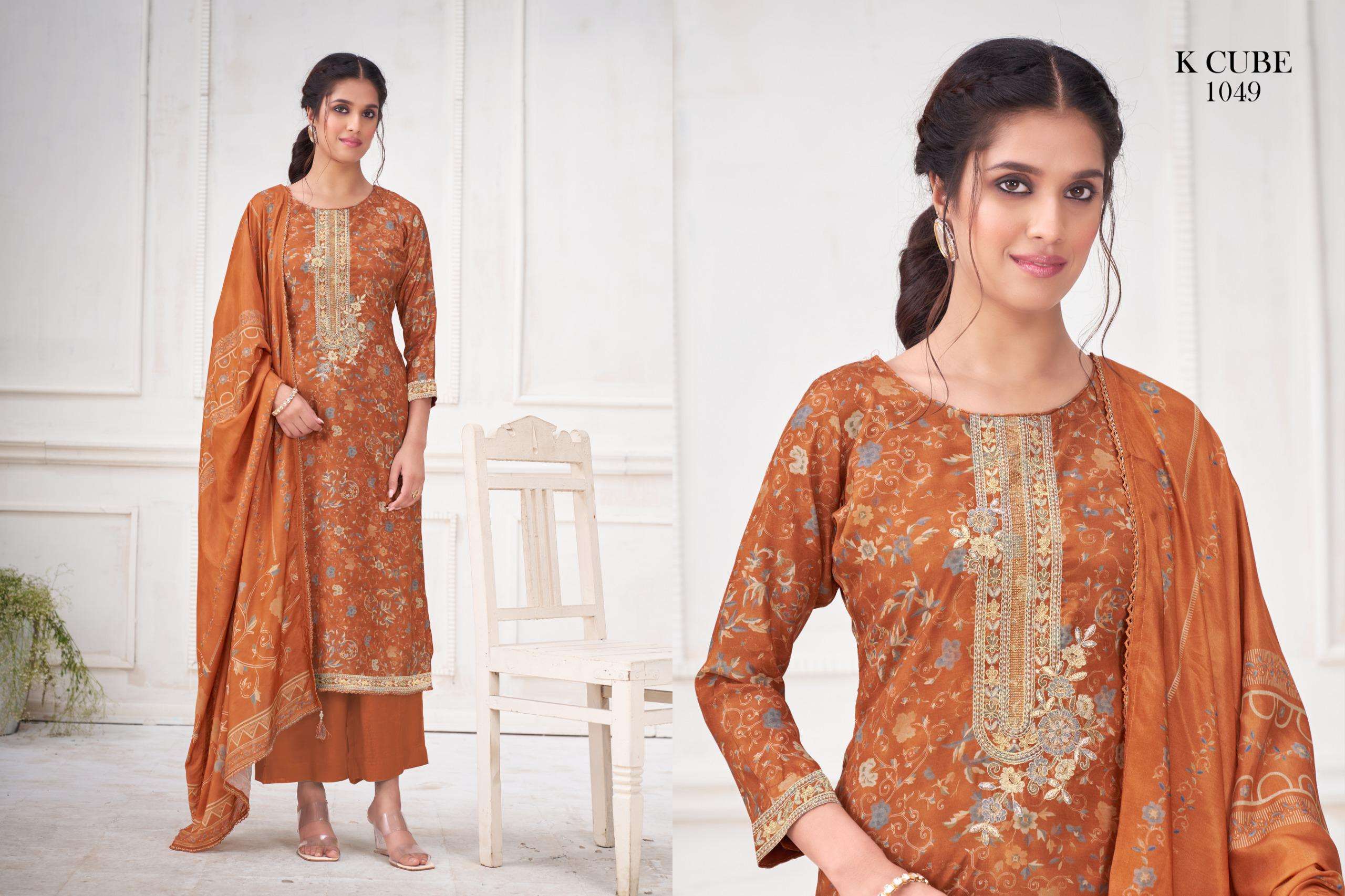 purna by k cube 1049 colors digital printed muslin suit wholesaler surat