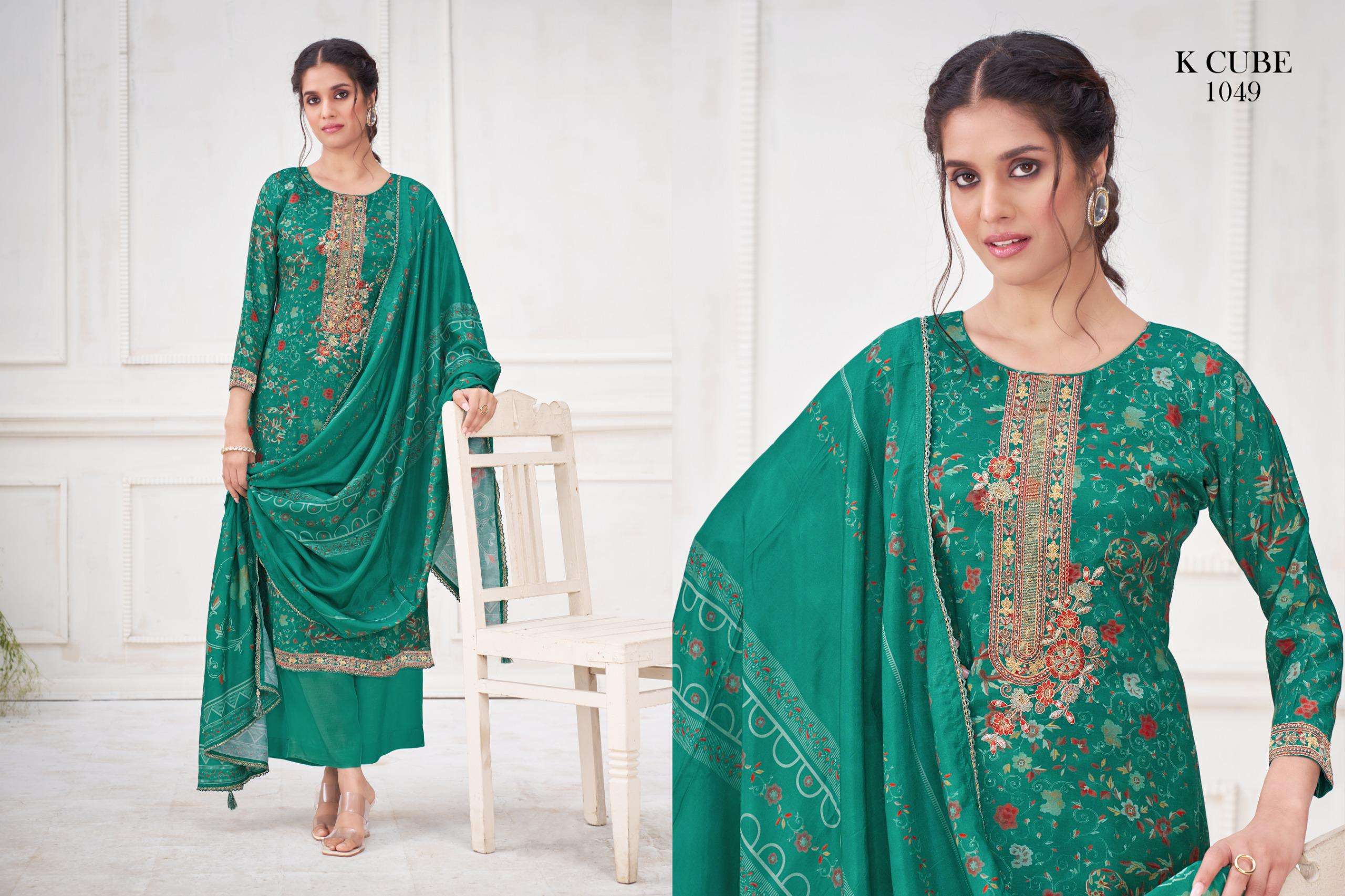 purna by k cube 1049 colors digital printed muslin suit wholesaler surat