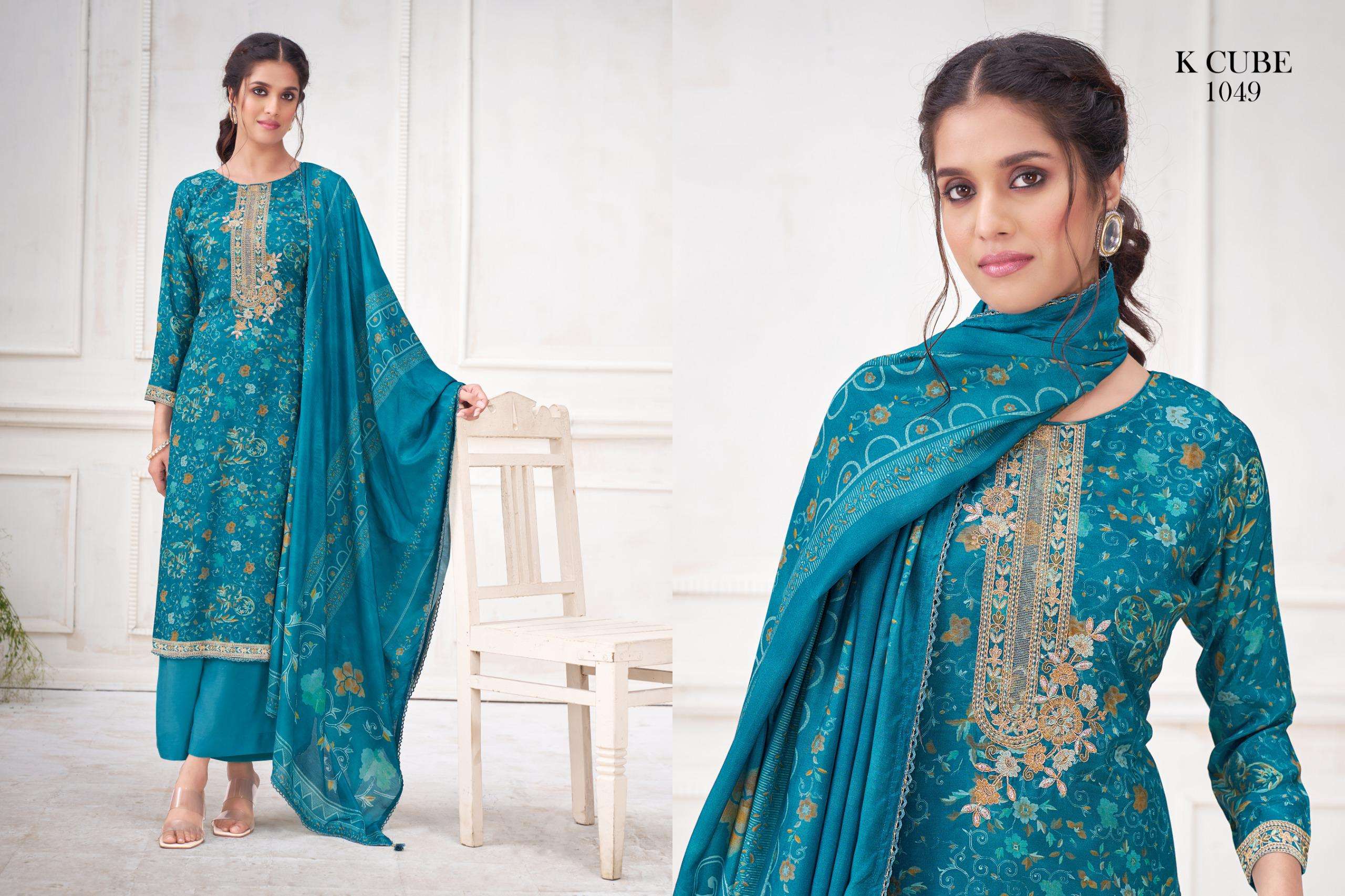 purna by k cube 1049 colors digital printed muslin suit wholesaler surat