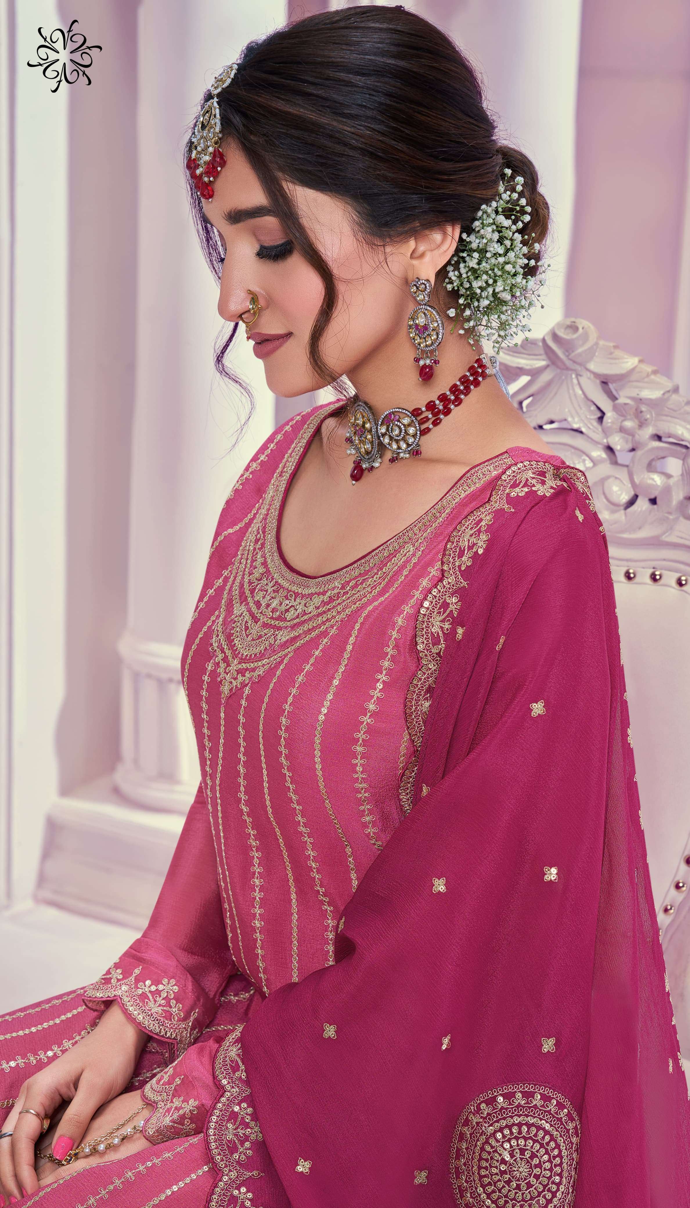 rangrasiya hitlist by vinay fashion kuleesh heavy embroidered chinnon dress material catalogue online wholesale surat 