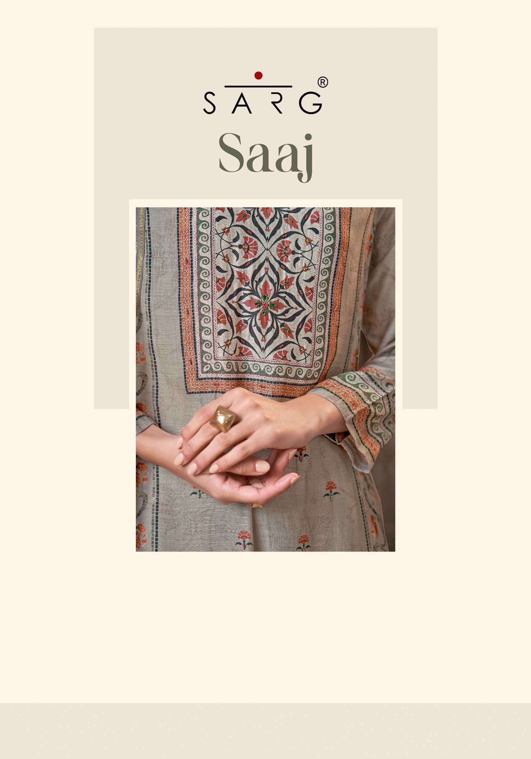 saaj by sarg colors digital printed muslin suit wholesaler surat