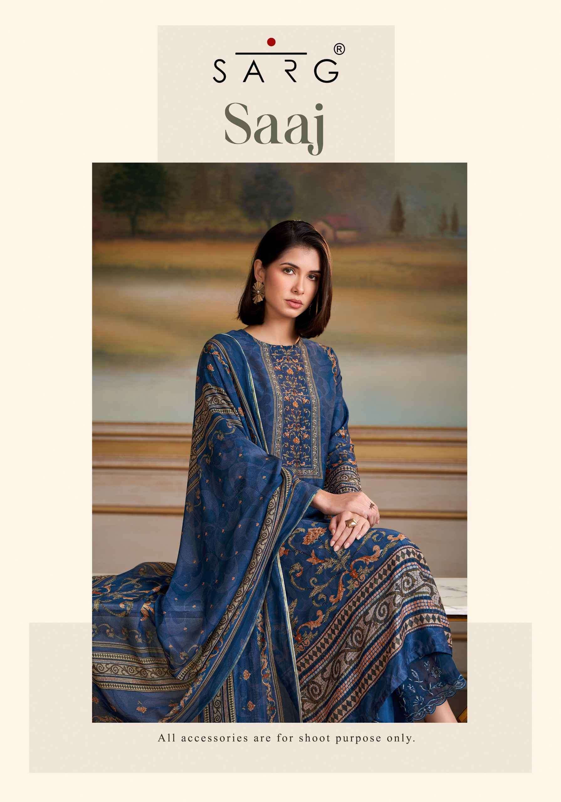 saaj by sarg colors digital printed muslin suit wholesaler surat