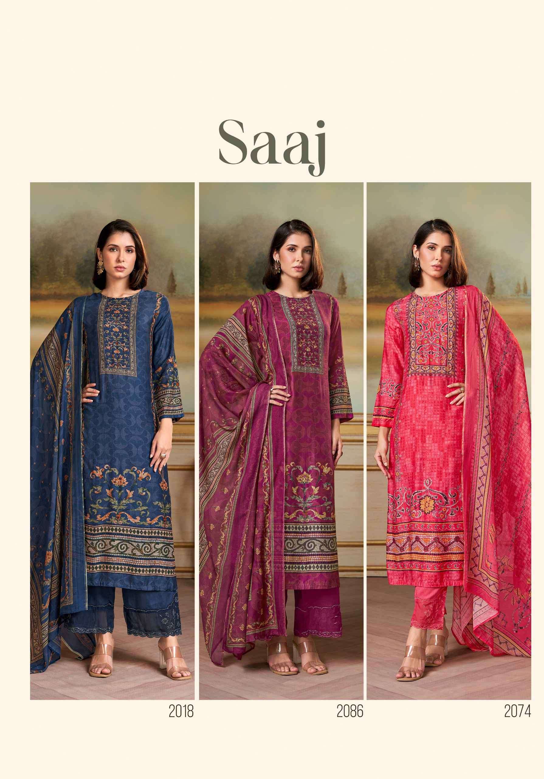 saaj by sarg colors digital printed muslin suit wholesaler surat