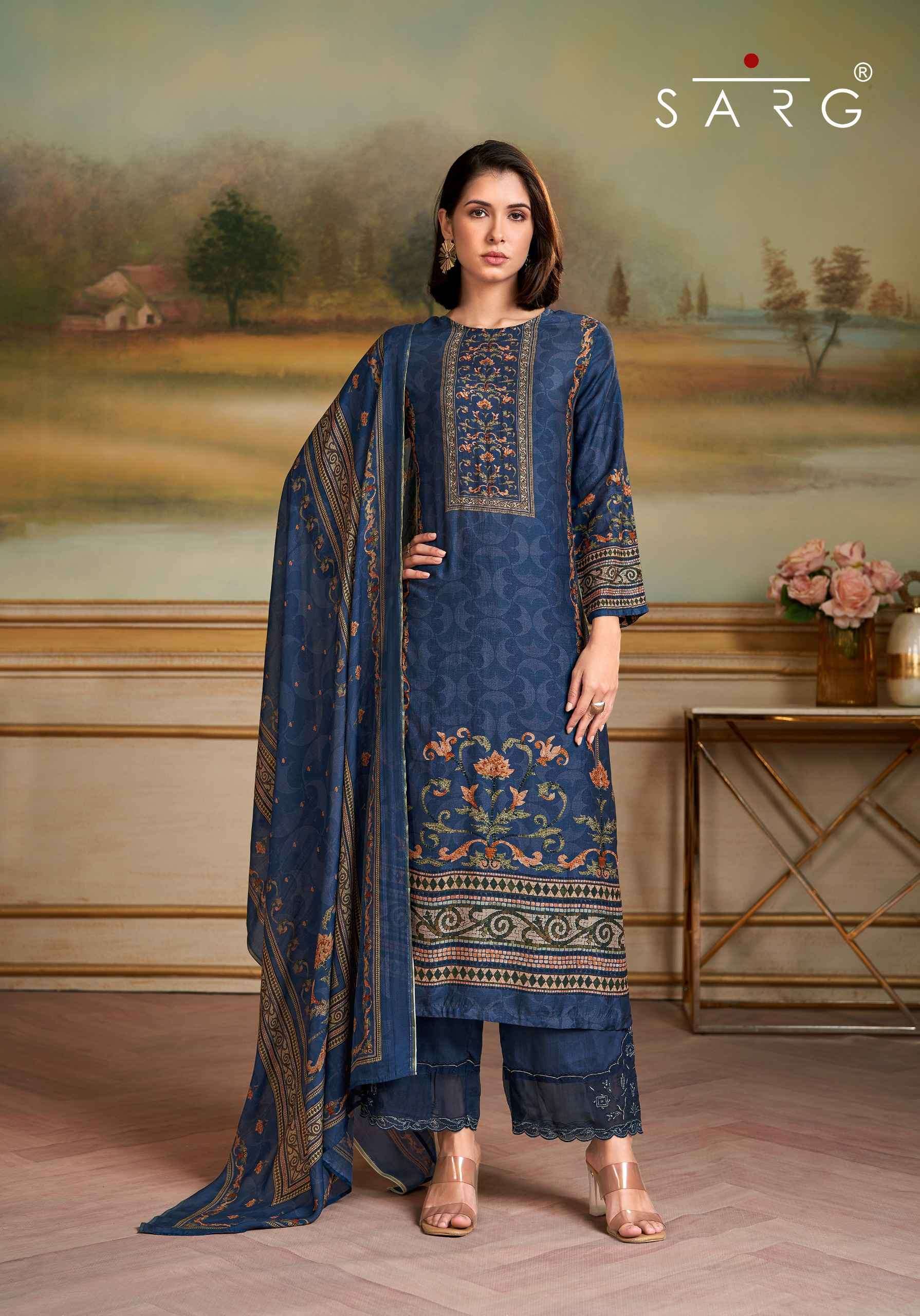 saaj by sarg colors digital printed muslin suit wholesaler surat
