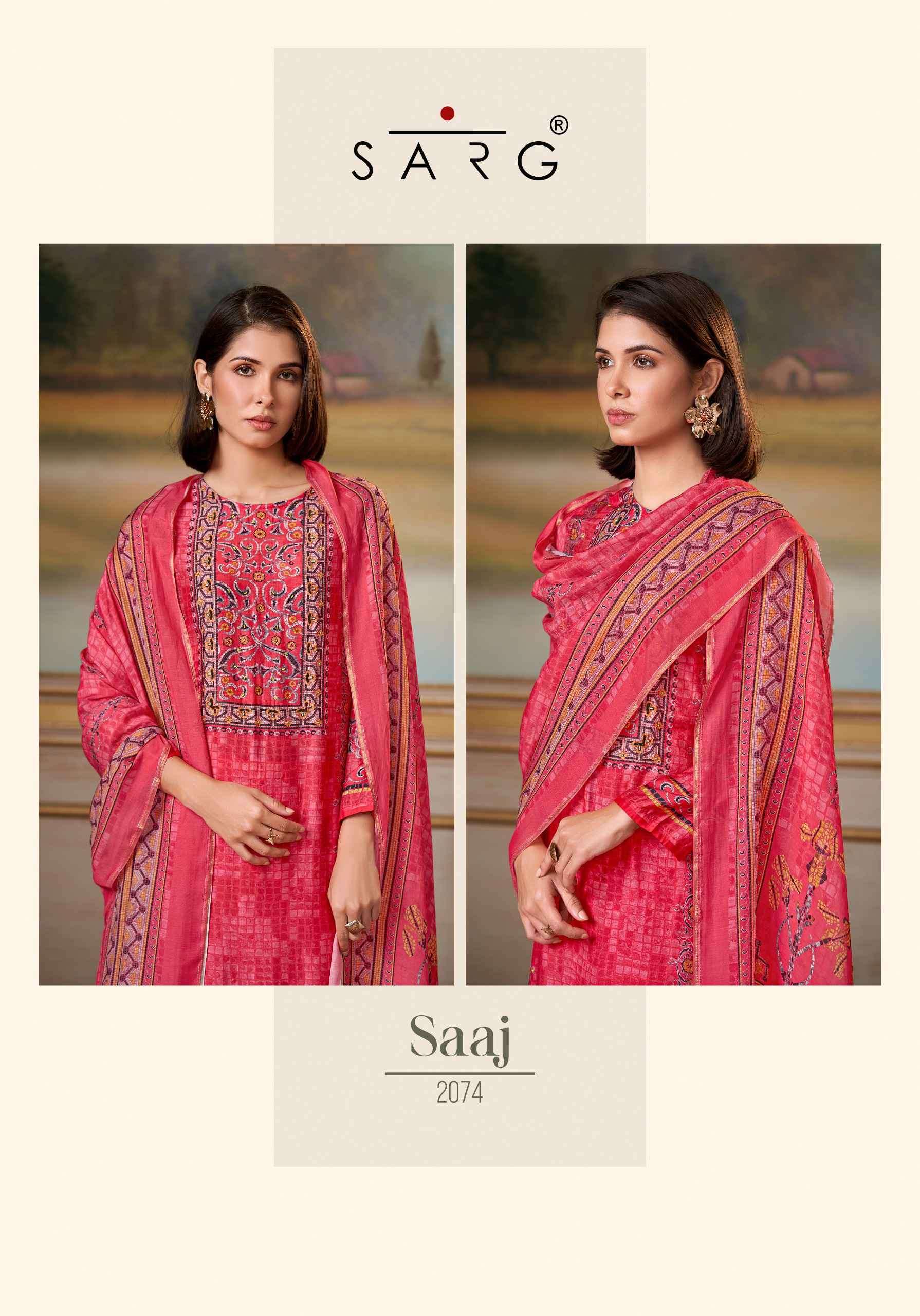 saaj by sarg colors digital printed muslin suit wholesaler surat