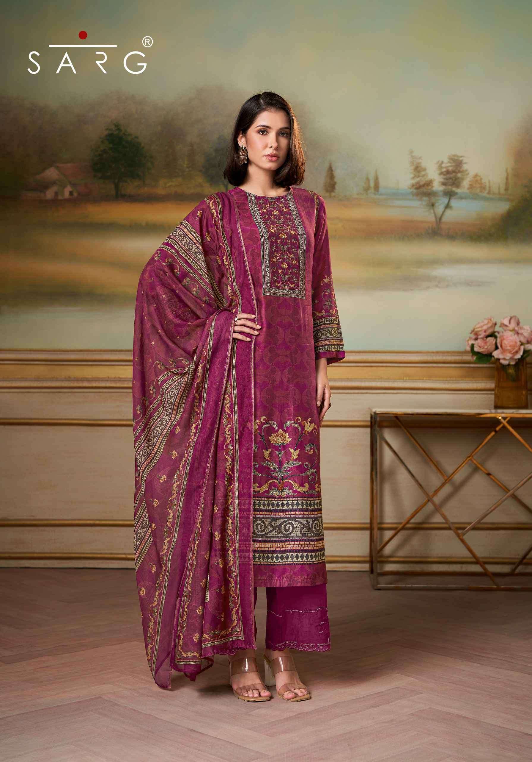 saaj by sarg colors digital printed muslin suit wholesaler surat