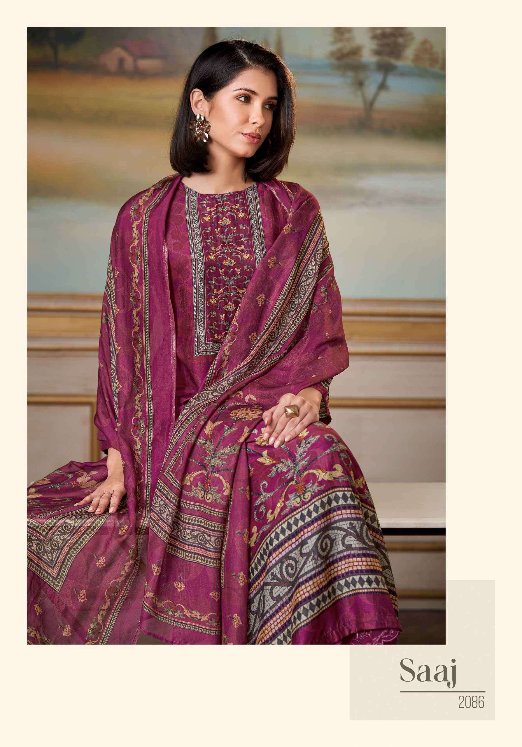 saaj by sarg colors digital printed muslin suit wholesaler surat