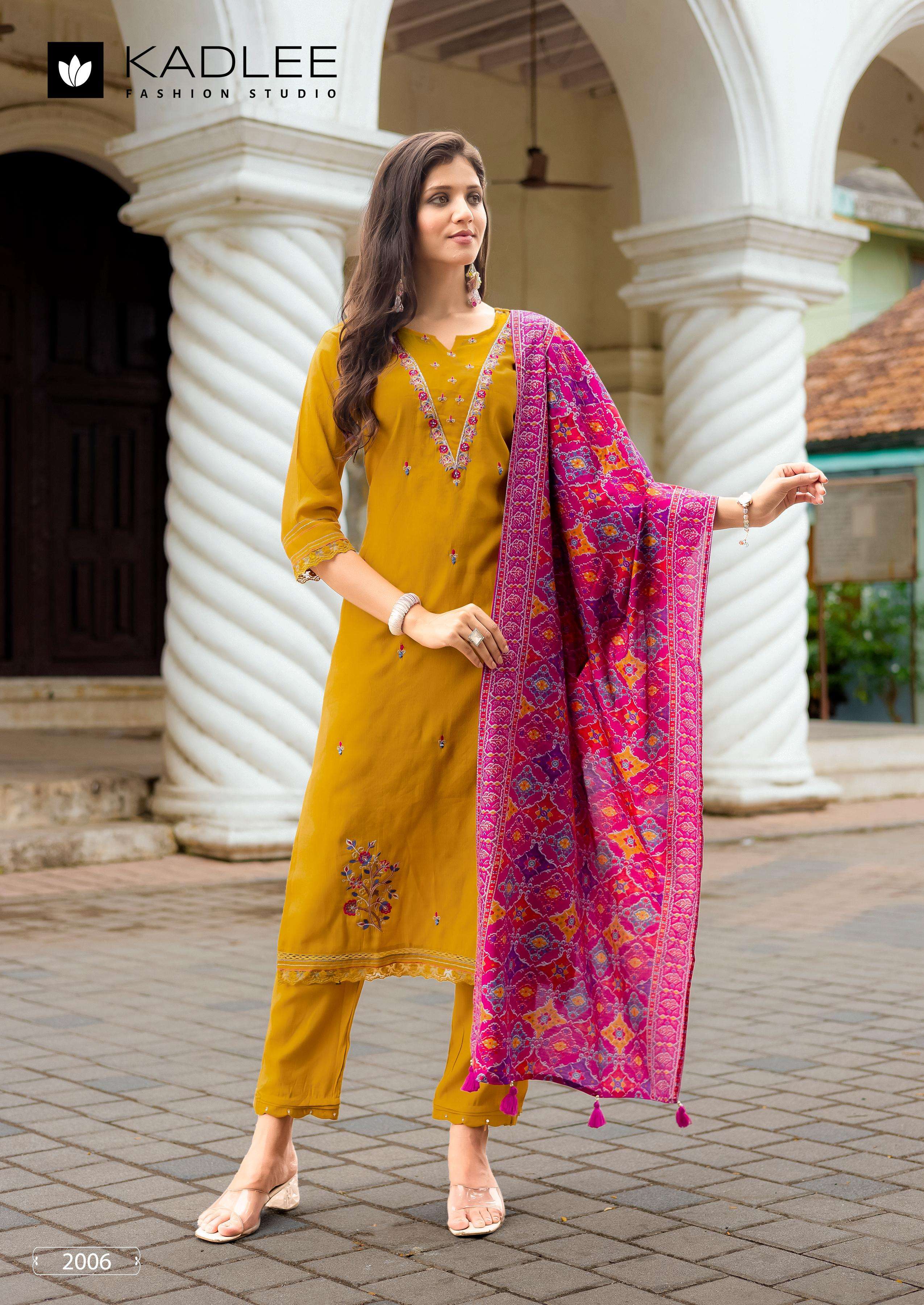 sahiyar vol-2 by kadlee colors exclusive designer party wear 3 pic pair collection wholesaler surat