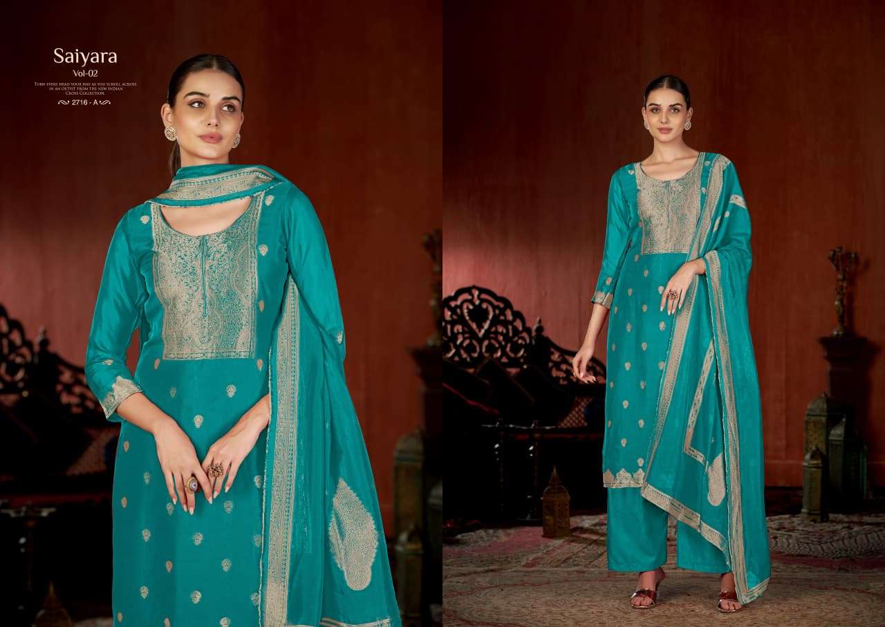 saiyara vol-2 by sargam prints 2716 colors banglory silk designer salwar kameez wholesale price surat