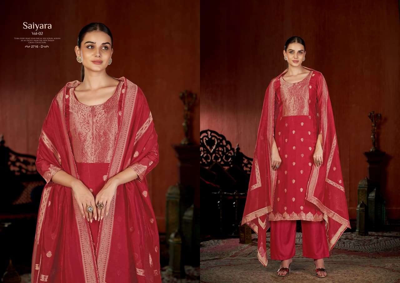 saiyara vol-2 by sargam prints 2716 colors banglory silk designer salwar kameez wholesale price surat