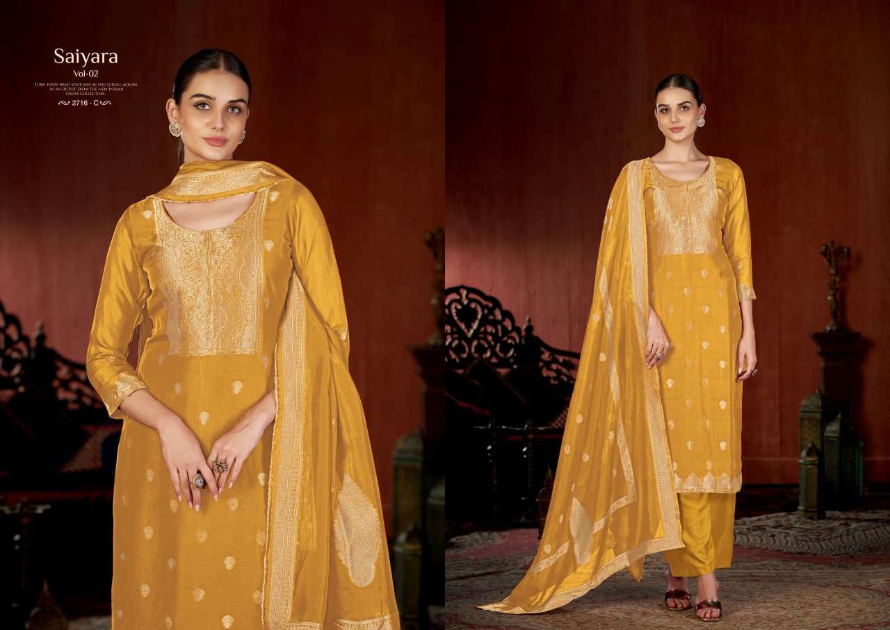 saiyara vol-2 by sargam prints 2716 colors banglory silk designer salwar kameez wholesale price surat