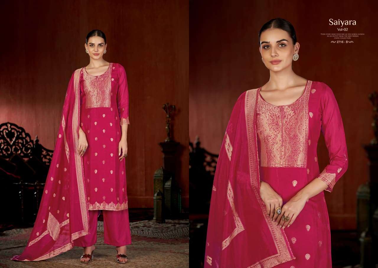 saiyara vol-2 by sargam prints 2716 colors banglory silk designer salwar kameez wholesale price surat