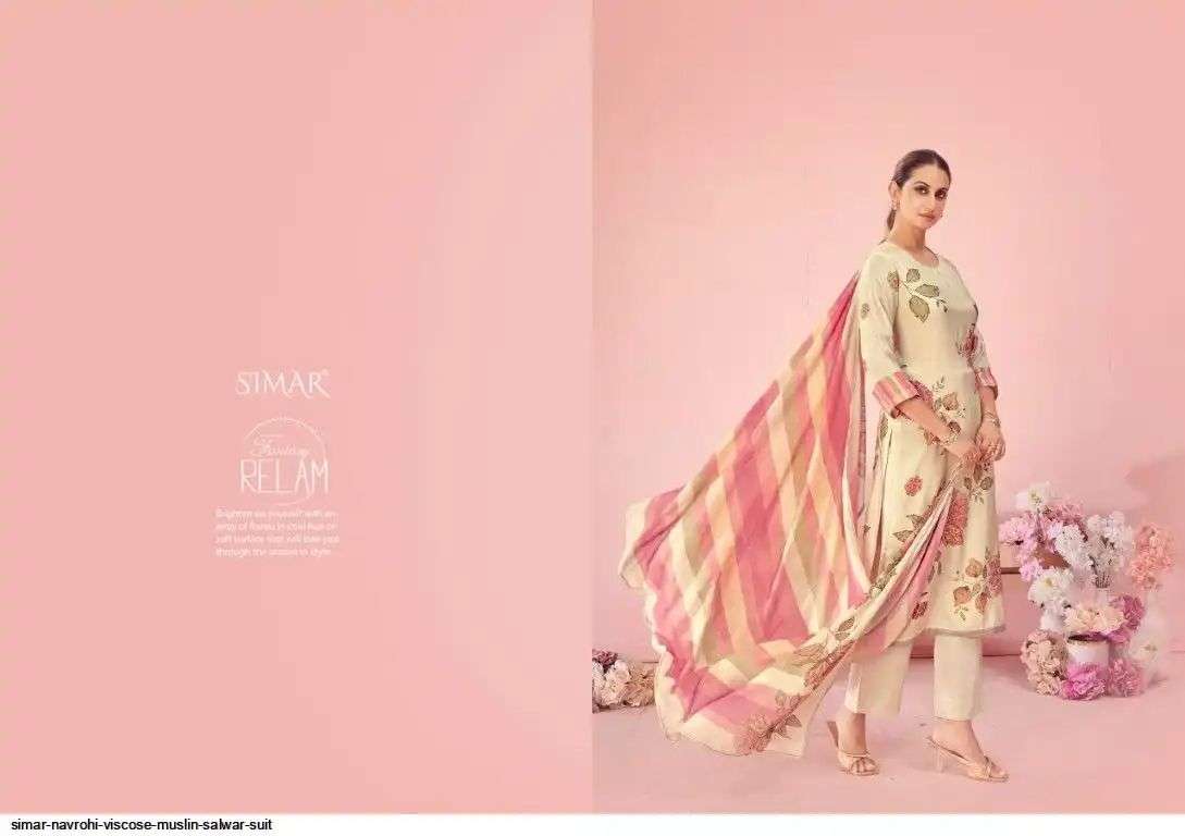 simar navrohi 9077 colors viscosemuslin digital printed suit wholesale price surat