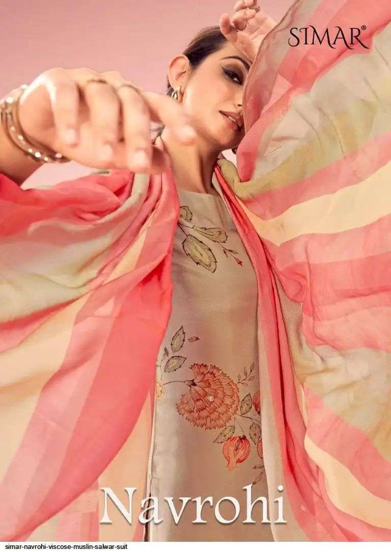 simar navrohi 9077 colors viscosemuslin digital printed suit wholesale price surat