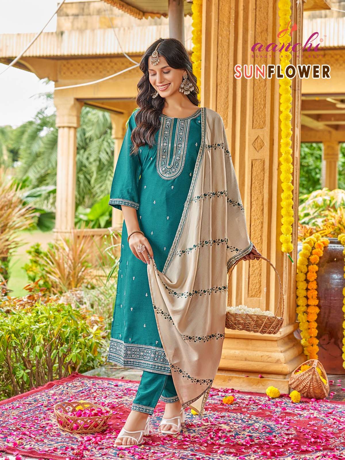 sunflower by aanchi colors exclusive designer casual wear readymade kurti supplier 