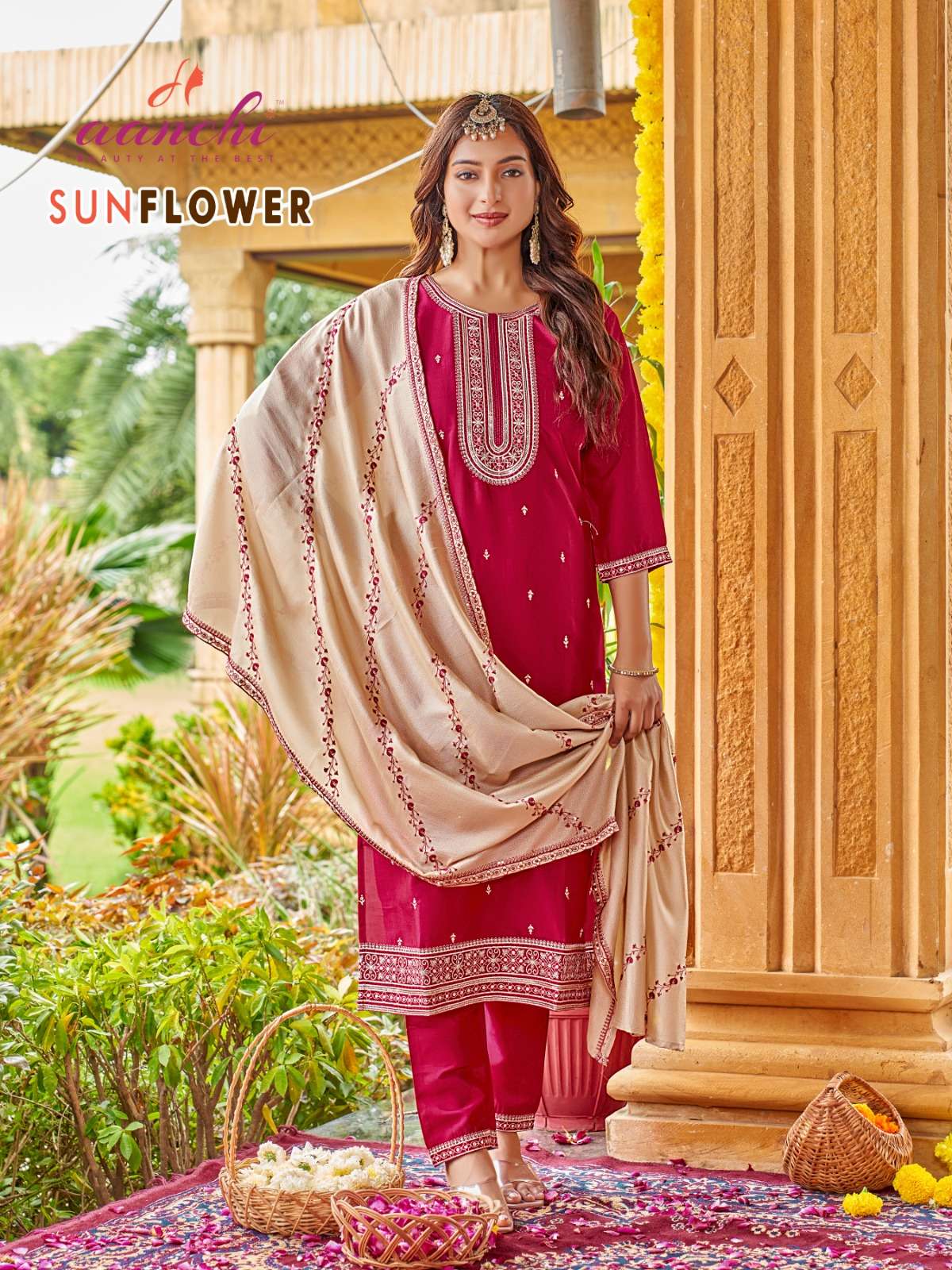 sunflower by aanchi colors exclusive designer casual wear readymade kurti supplier 