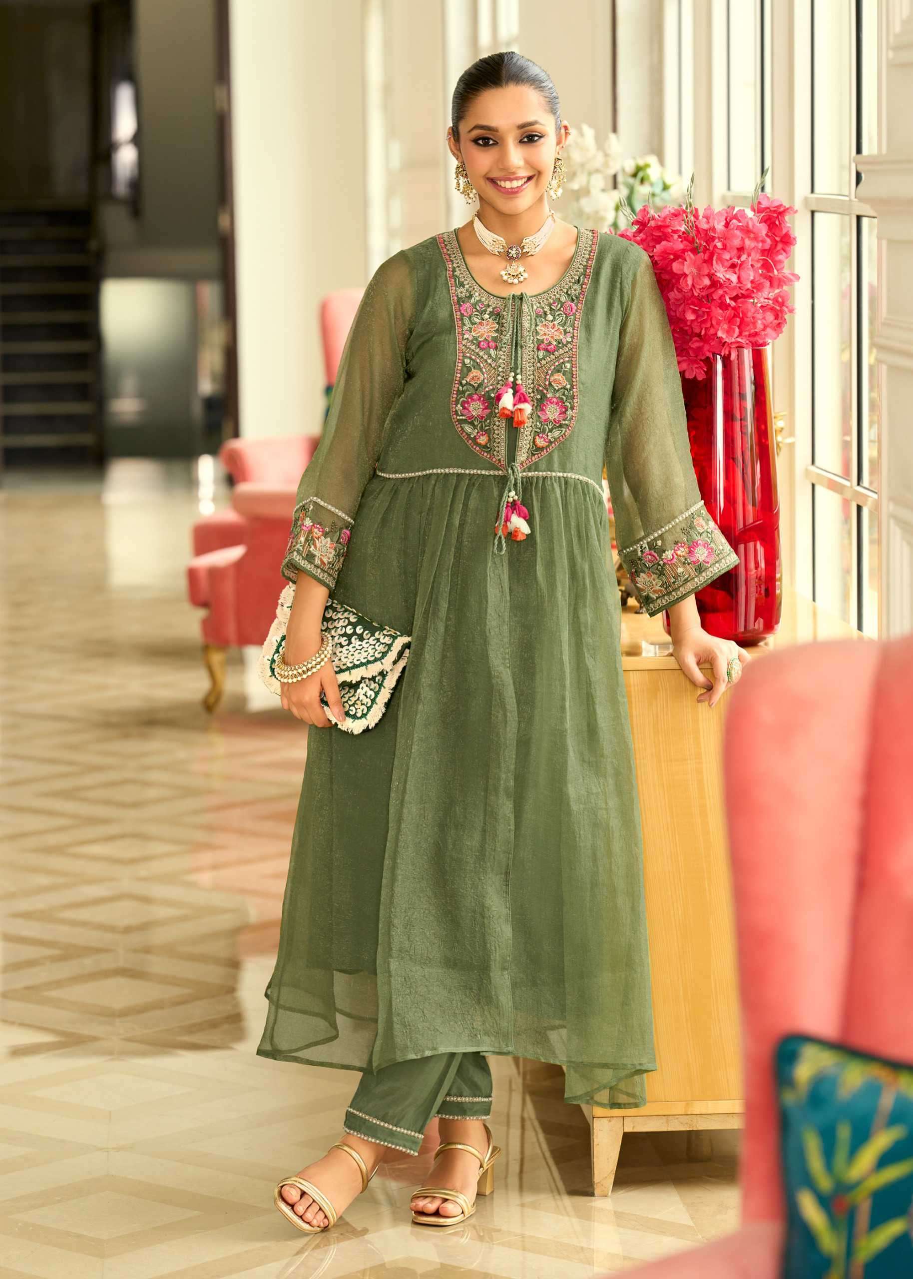 swara by prm trendz colors latest designer stylish party wear readymade kurti supplier 