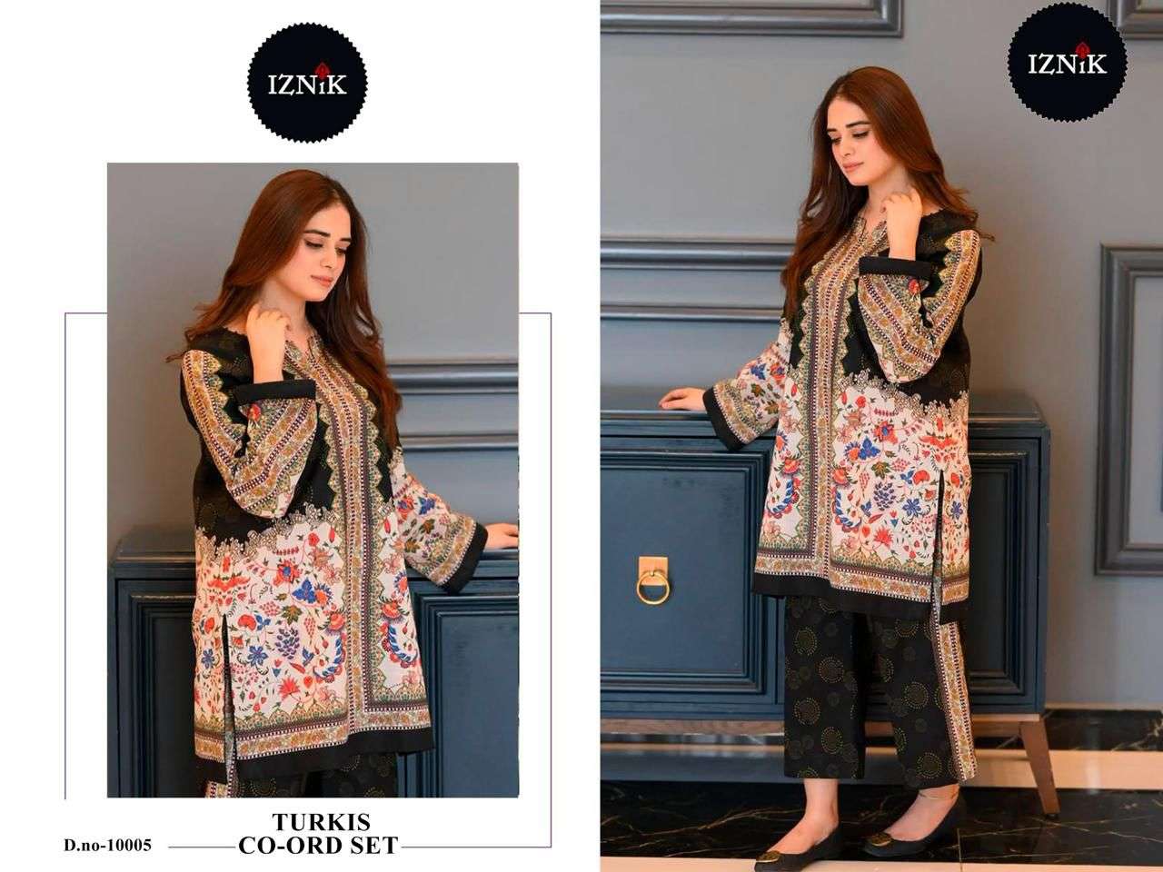 turkis co-ord set-2 by iznik colors designer casual wear readymade cord set supplier 