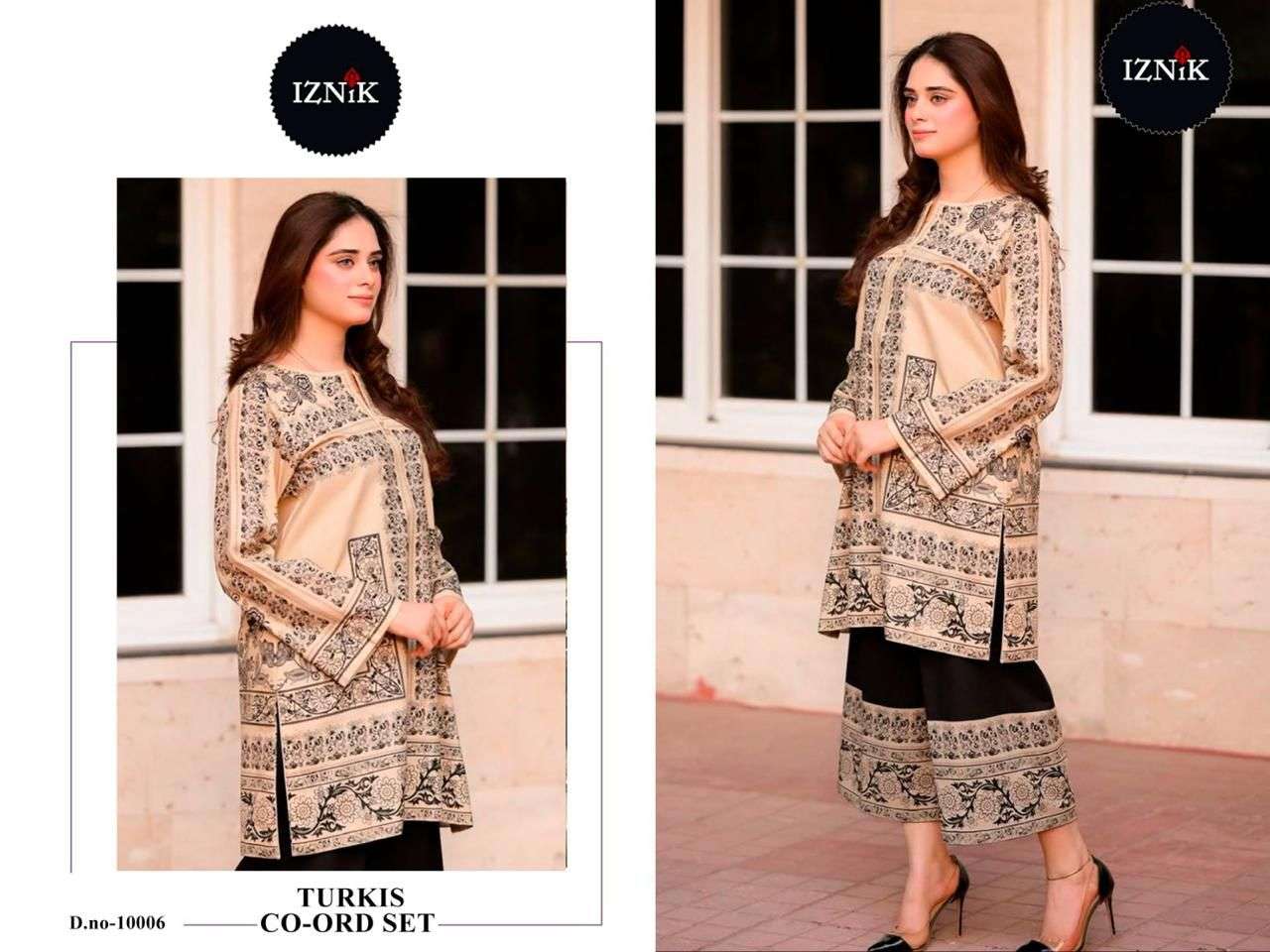 turkis co-ord set-2 by iznik colors designer casual wear readymade cord set supplier 