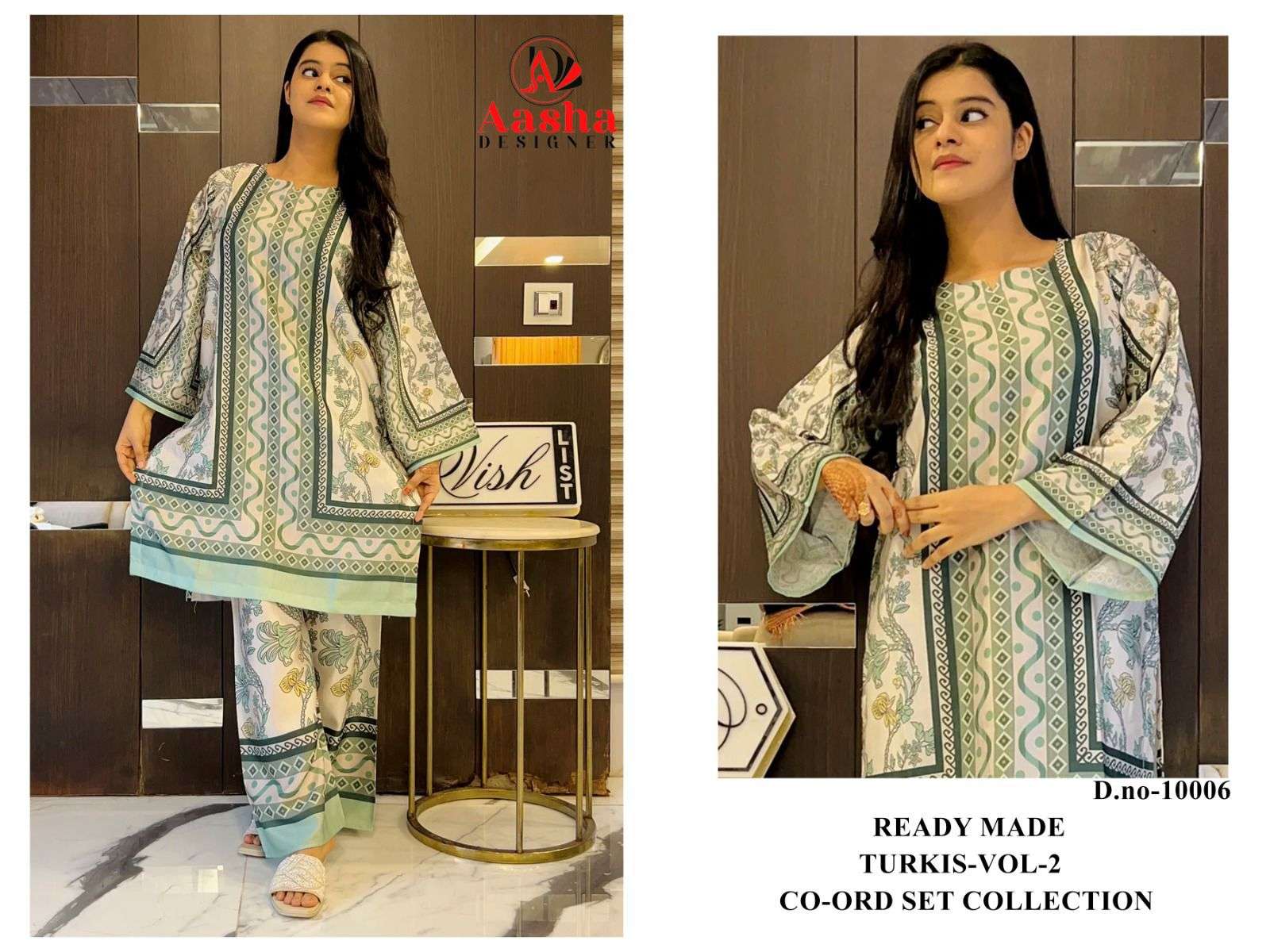 turkis vol-2 by aasha designer exclusive designer casual wear readymade cord set wholesaler surat