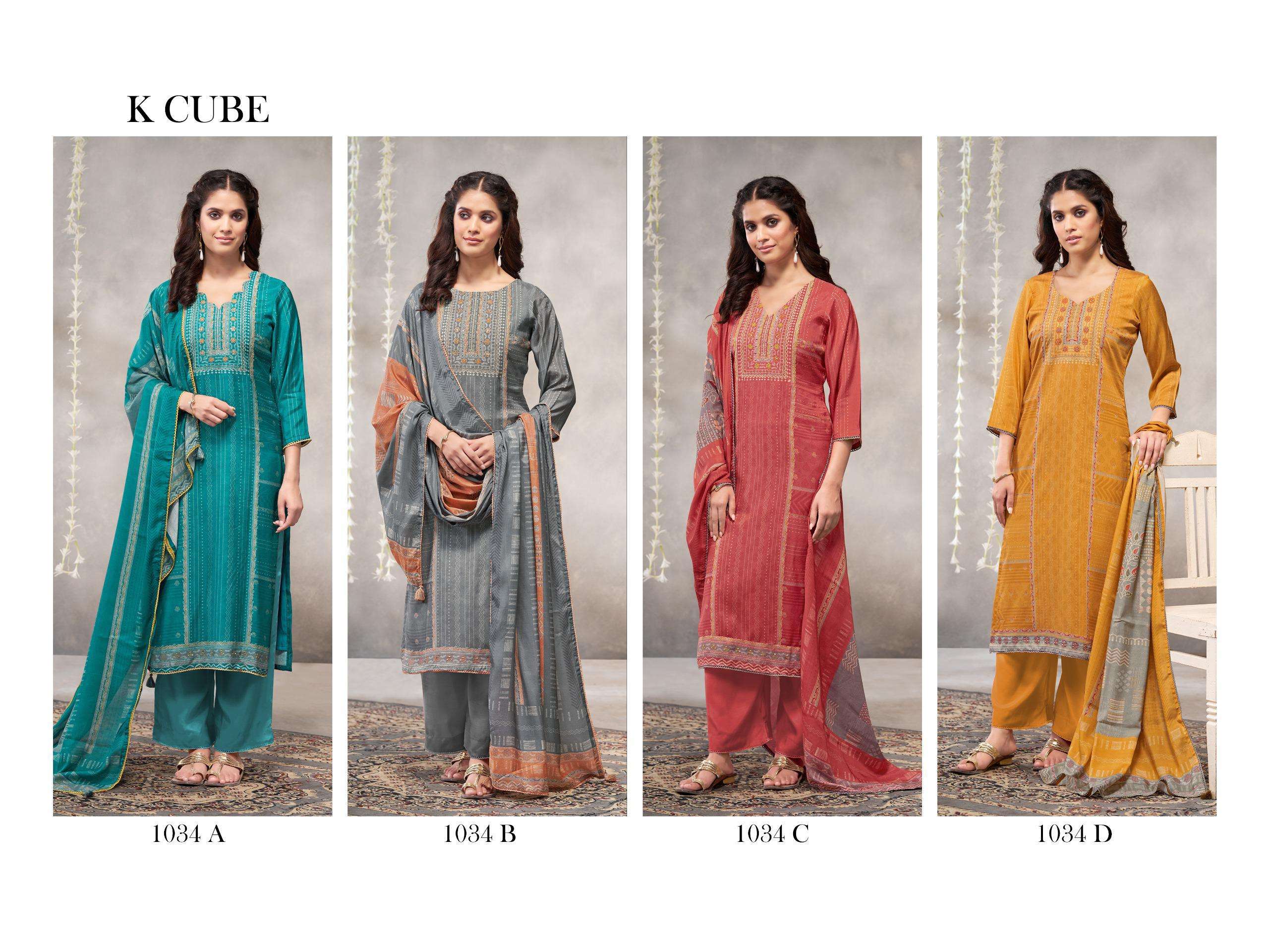 vaani by k cube colors designer embroidered with digital printed muslin suit wholesaler 