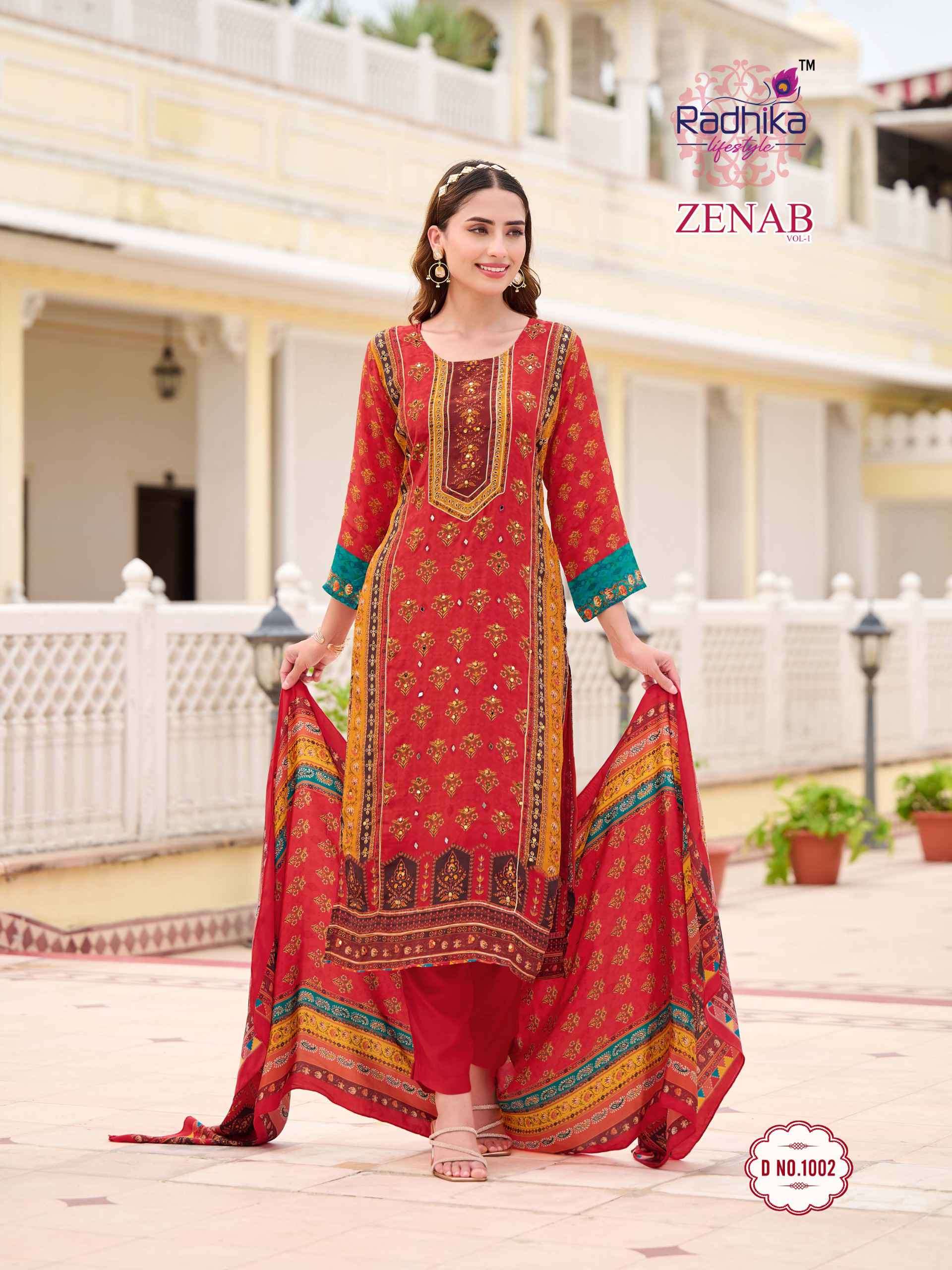 zenab vol-1 by radhika lifestyle colors exclusive designer readymade kurti wholesaler surat