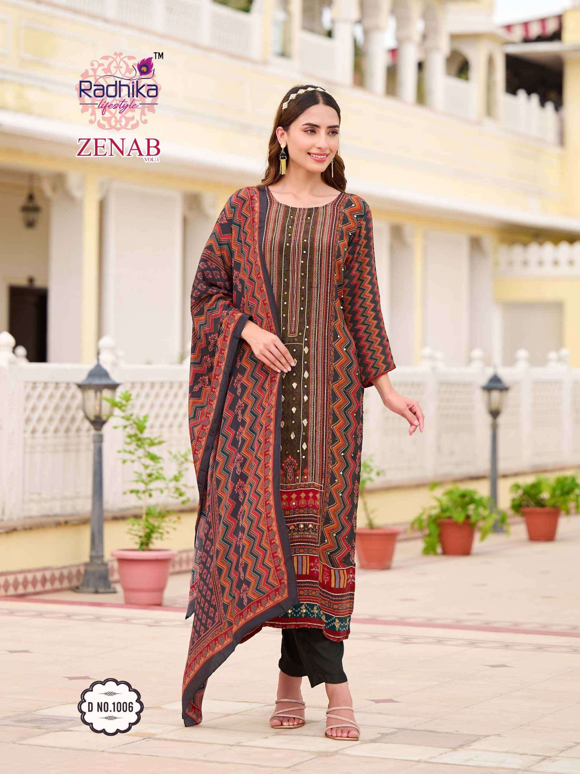 zenab vol-1 by radhika lifestyle colors exclusive designer readymade kurti wholesaler surat