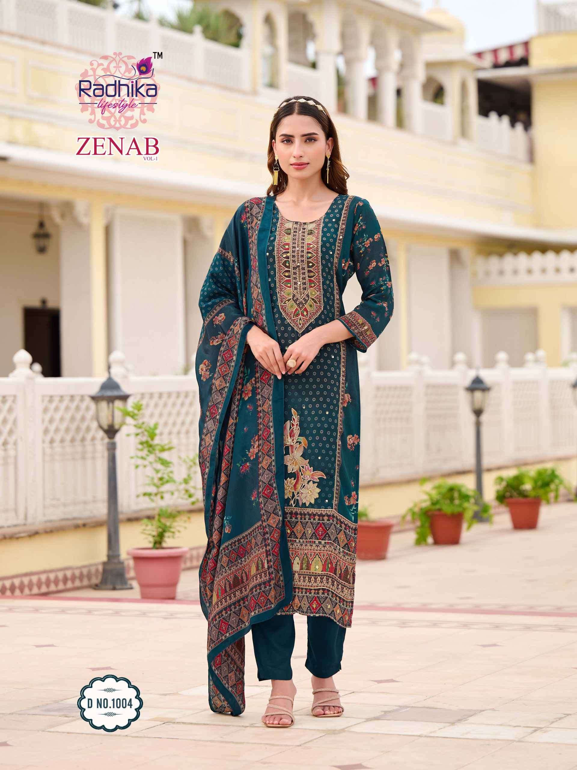 zenab vol-1 by radhika lifestyle colors exclusive designer readymade kurti wholesaler surat