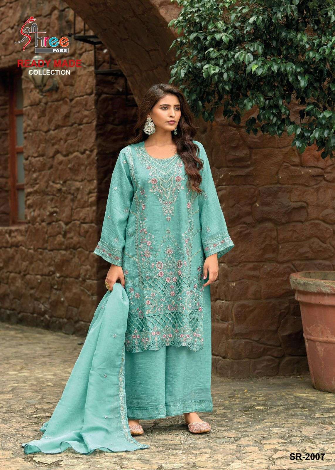 2007 by shree fabs colors fancy work designer readymade plazo suit wholesale price surat