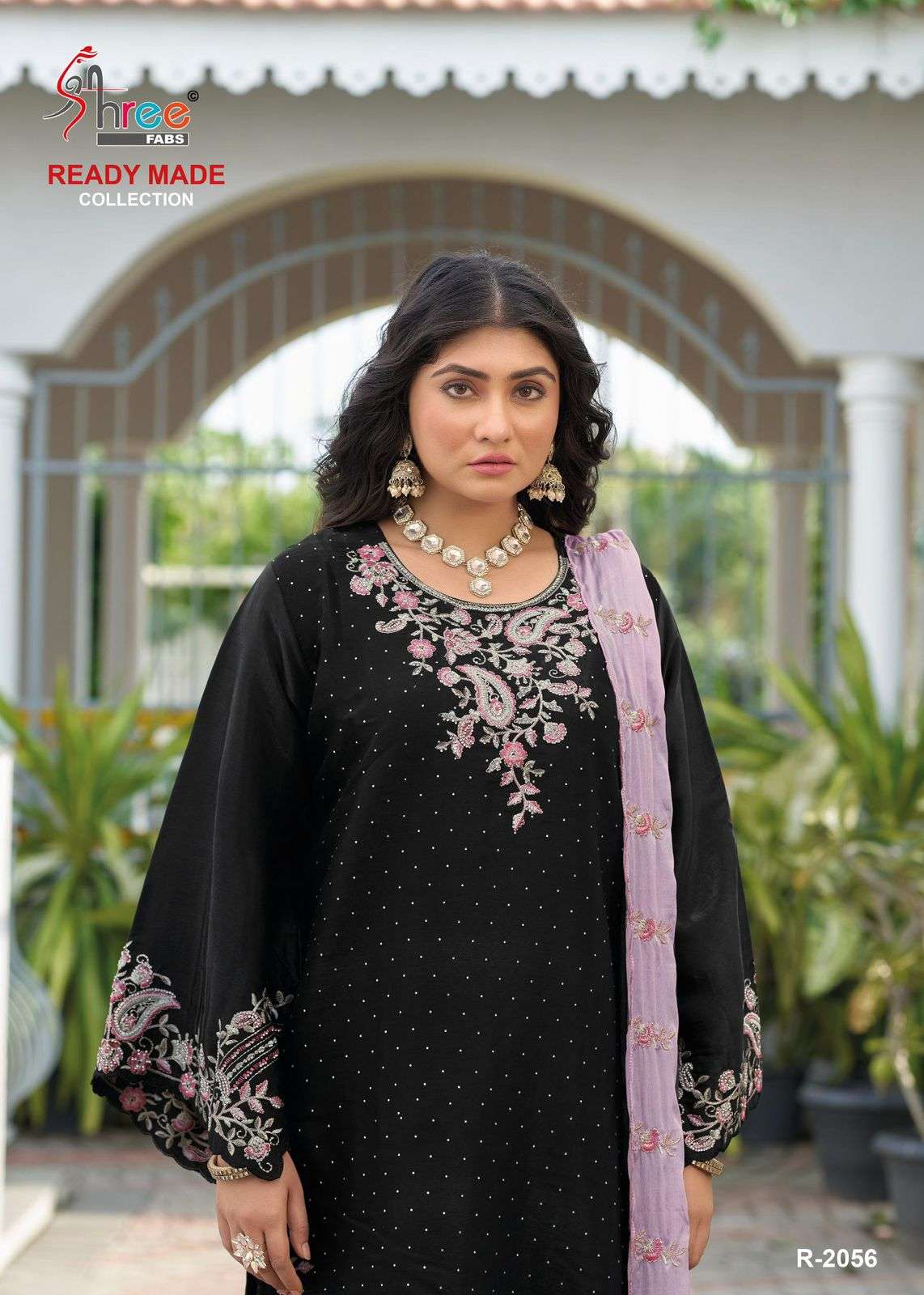 2056 by shree fabs colors satin silk designer readymade plazo suit wholesale price surat