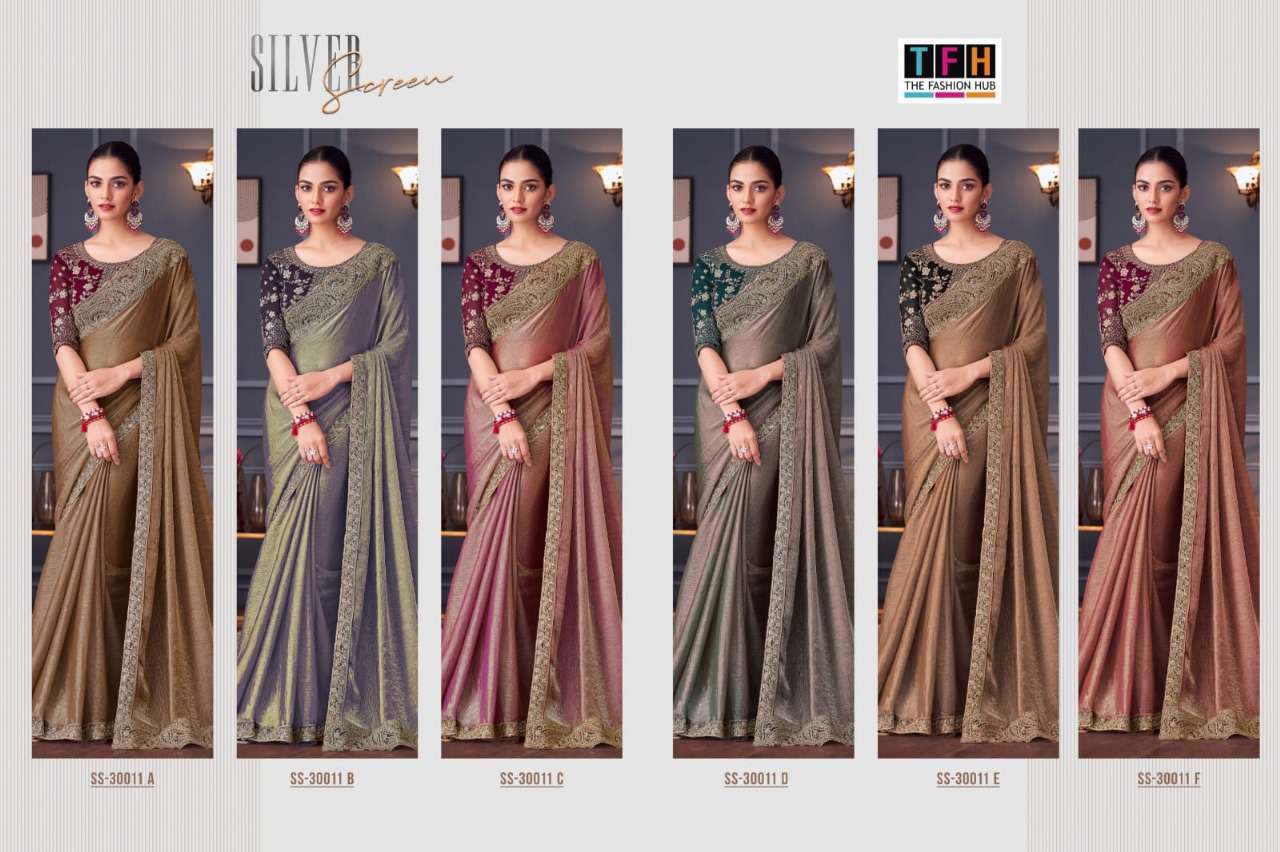 30011 by tfh colors latest designer silk saree wholesale price surat