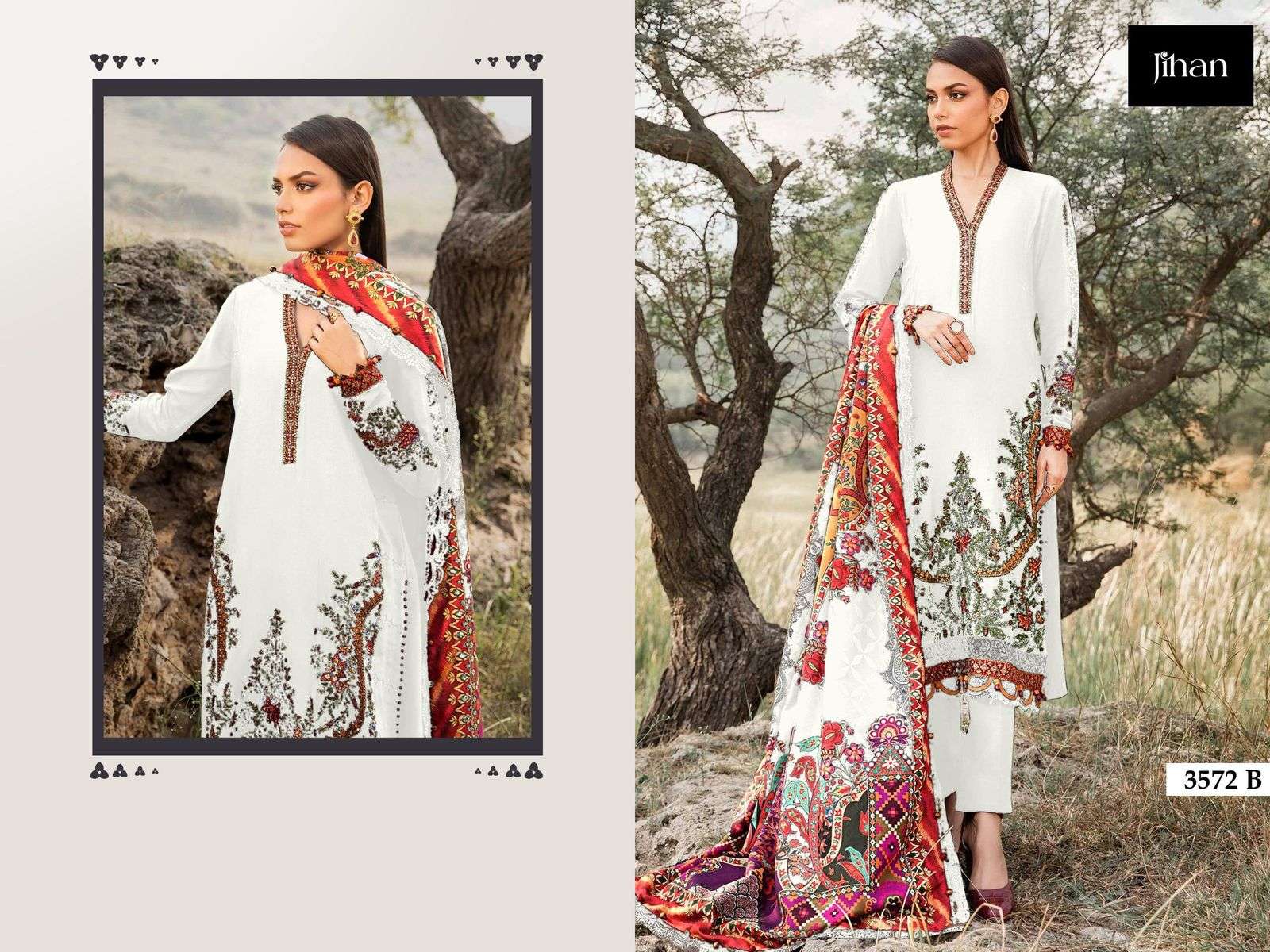 3572 by jihan colors kashmiri self embroidered rayon cotton salwar kameez wholesale price surat