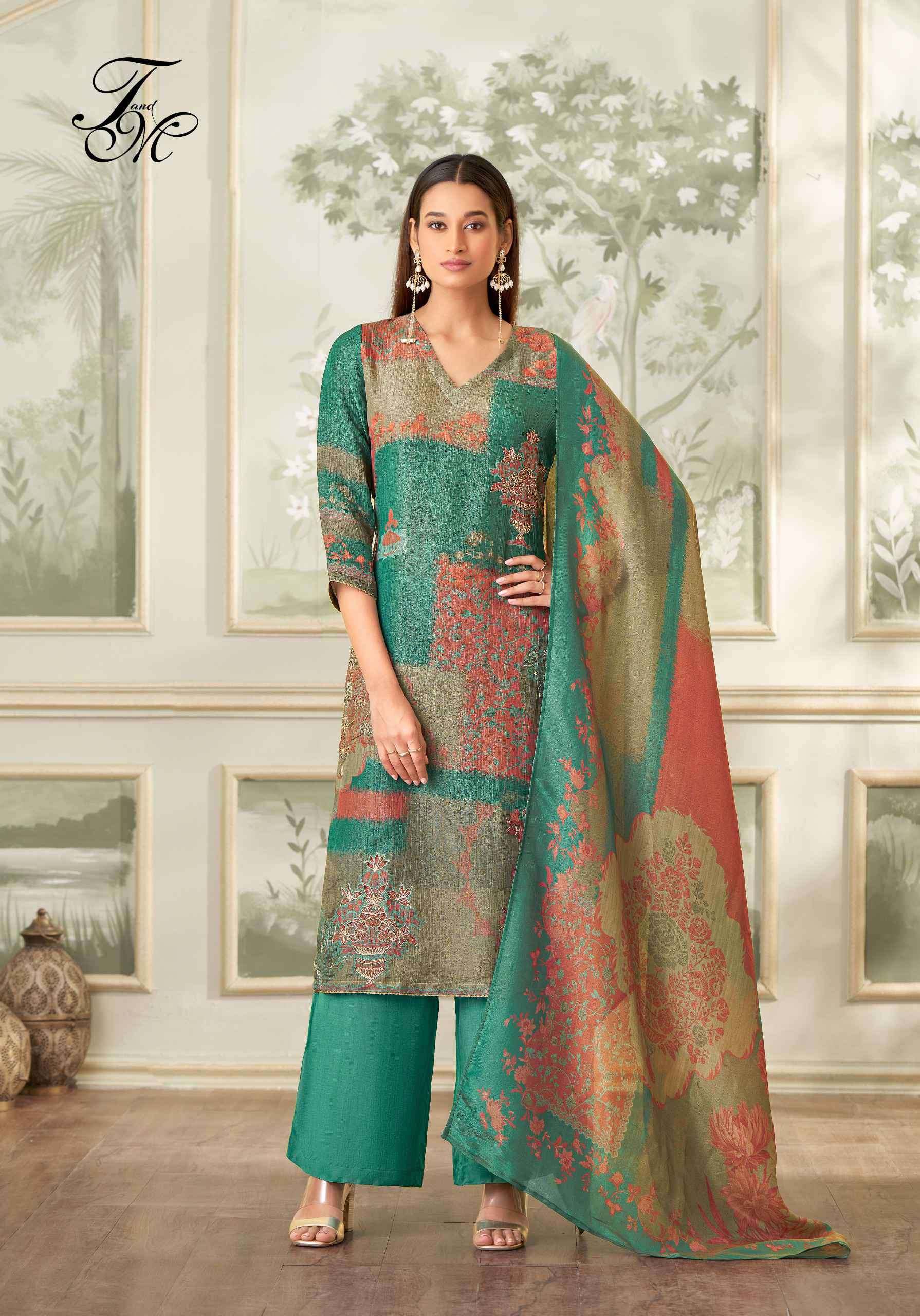 abhilasha by t&m colors tissue crush digital printed salwar kmaeez wholesale price surat